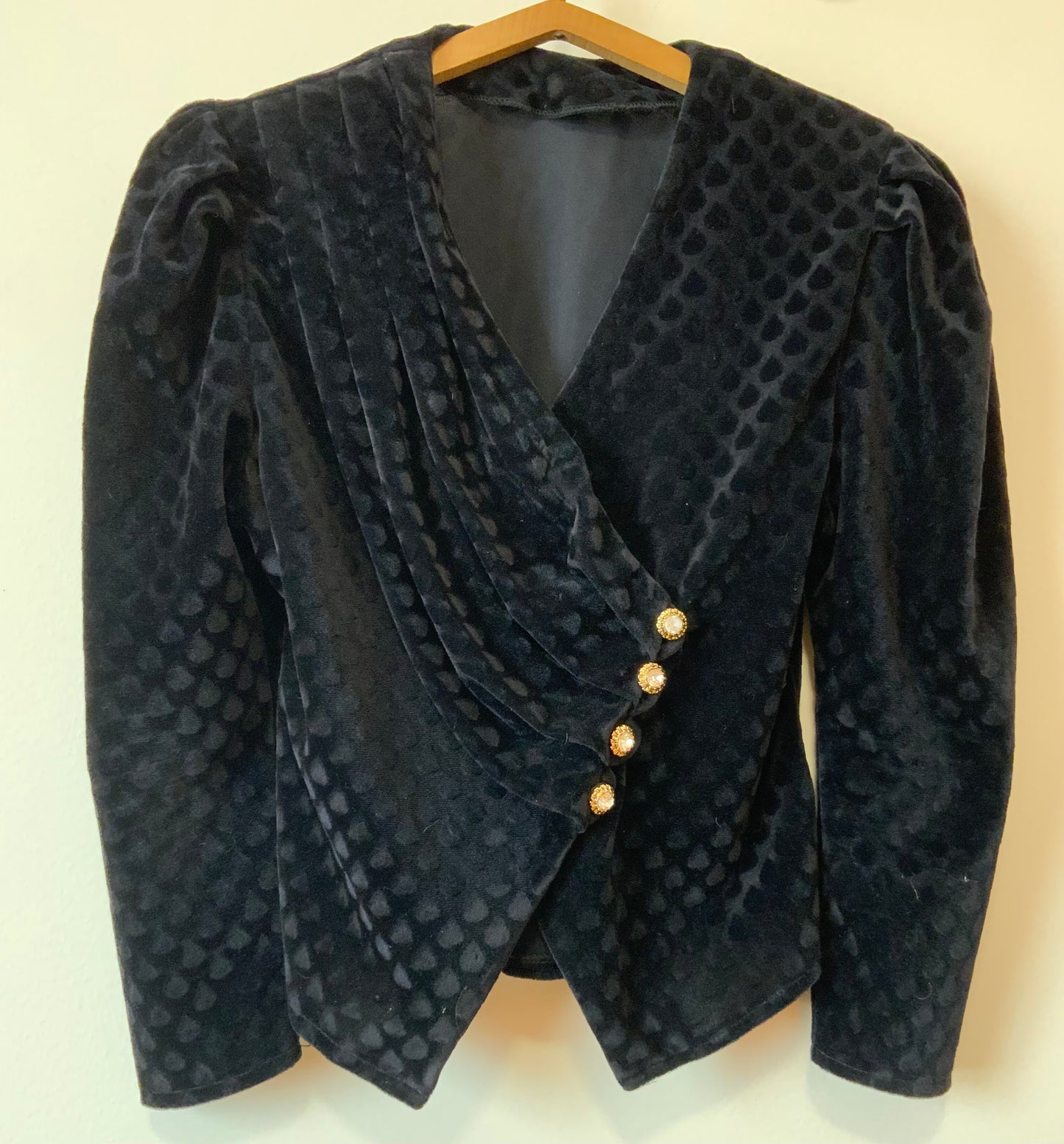 Veste impressionnante croisée Velours et EPaulettes Vintage 1980 France