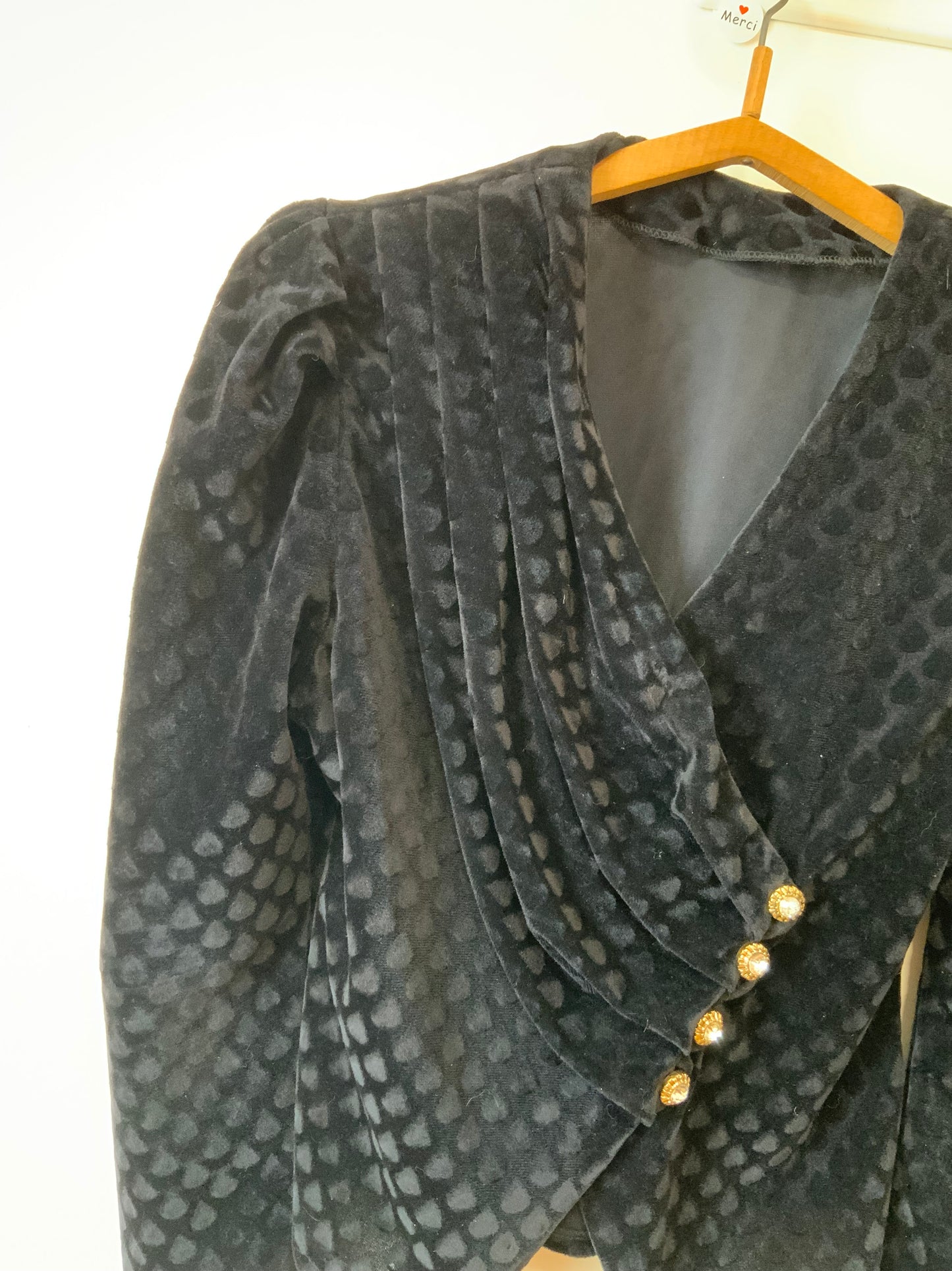 Veste impressionnante croisée Velours et EPaulettes Vintage 1980 France