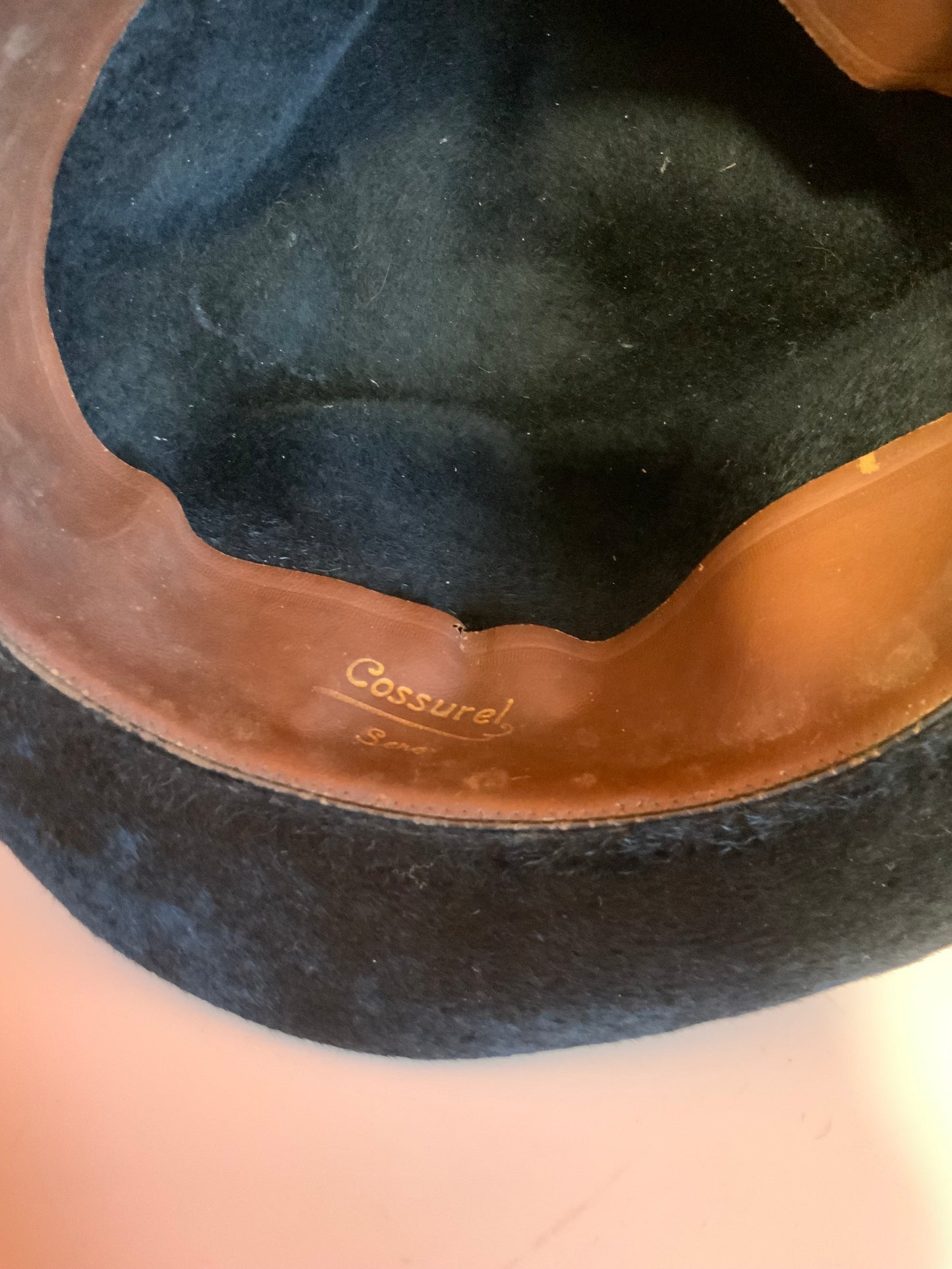 Chapeau façon Borsalino taupé Vintage Ancien Bruder Bohm