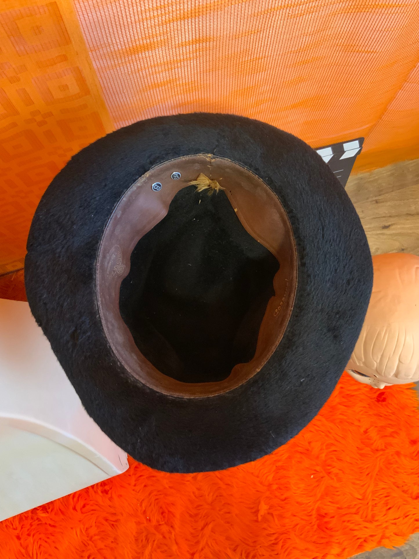 Chapeau façon Borsalino taupé Vintage Ancien Bruder Bohm