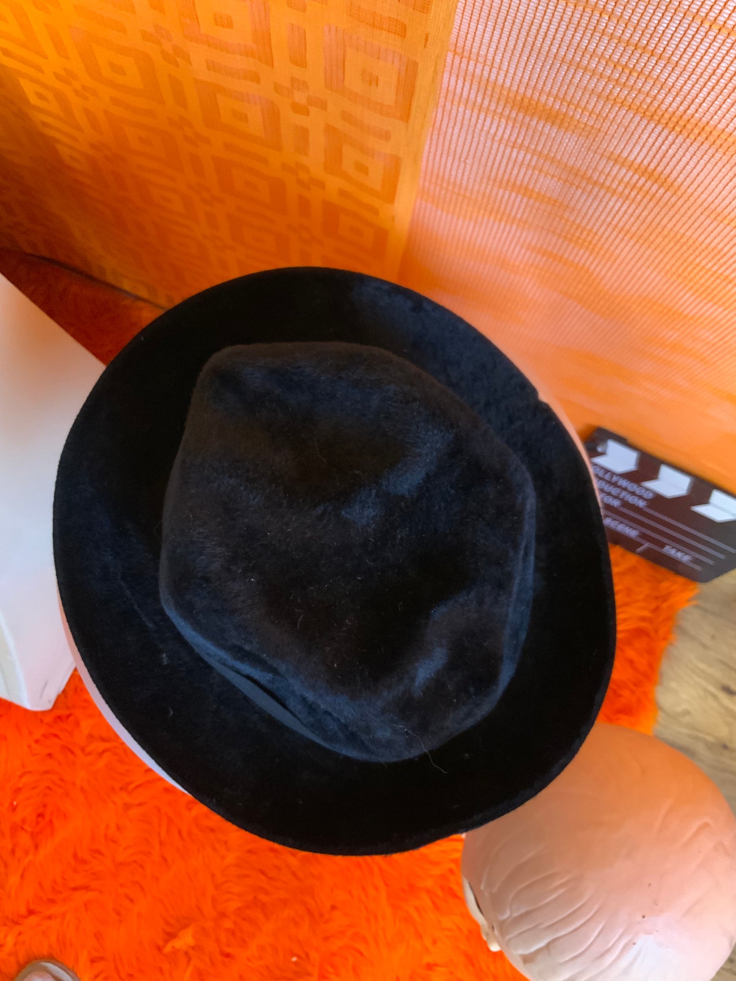 Chapeau façon Borsalino taupé Vintage Ancien Bruder Bohm