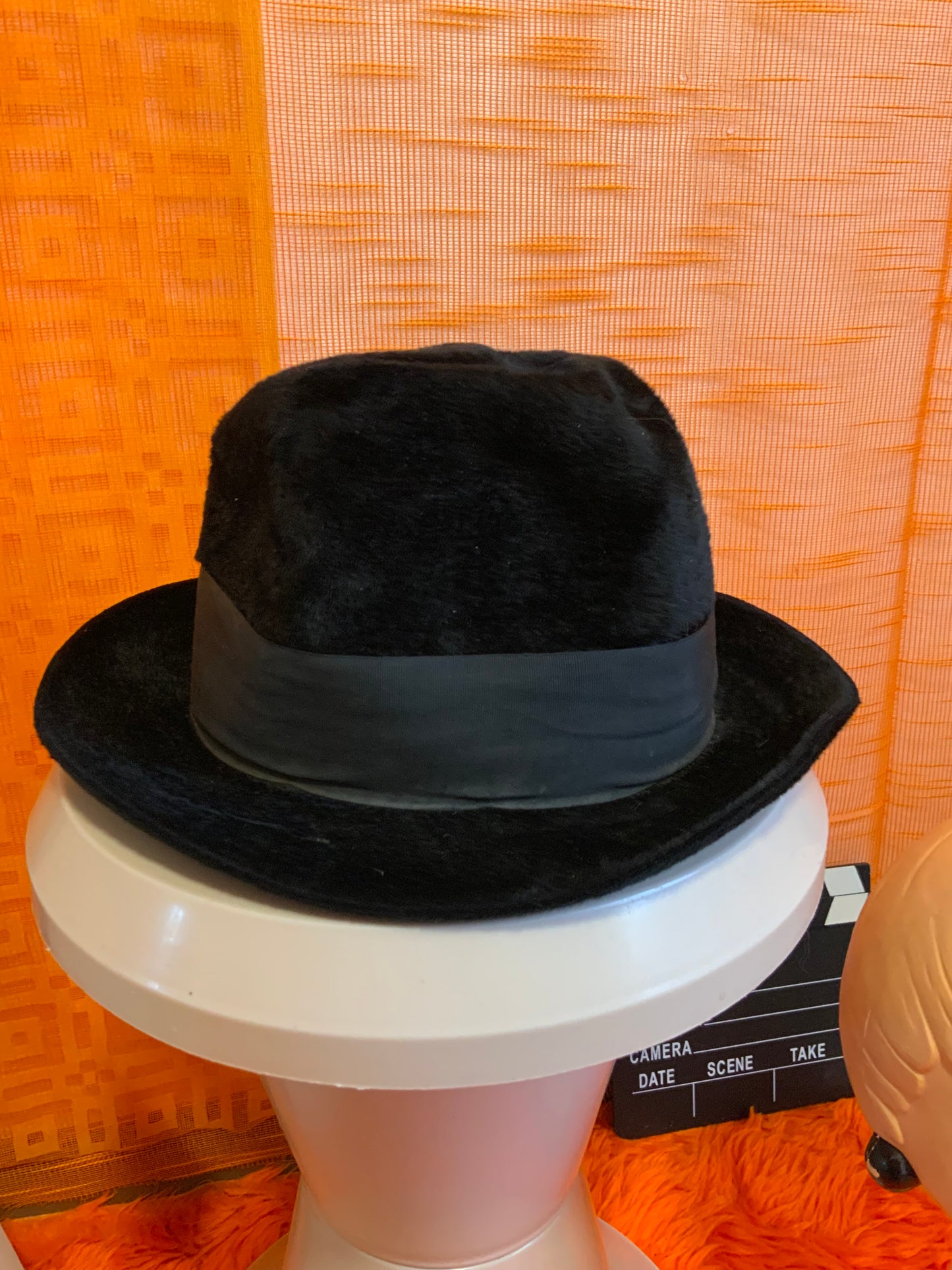 Chapeau façon Borsalino taupé Vintage Ancien Bruder Bohm