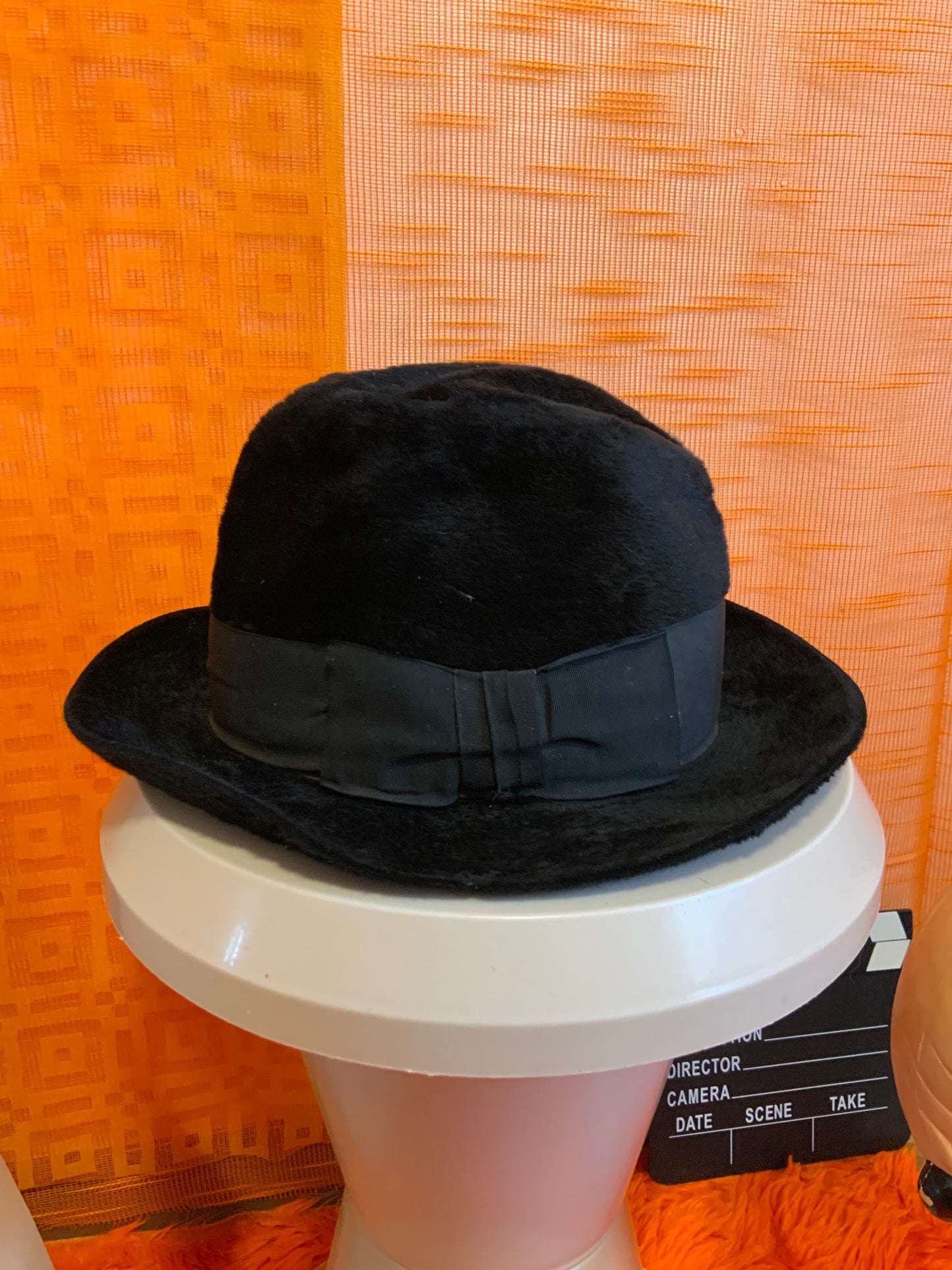 Chapeau façon Borsalino taupé Vintage Ancien Bruder Bohm