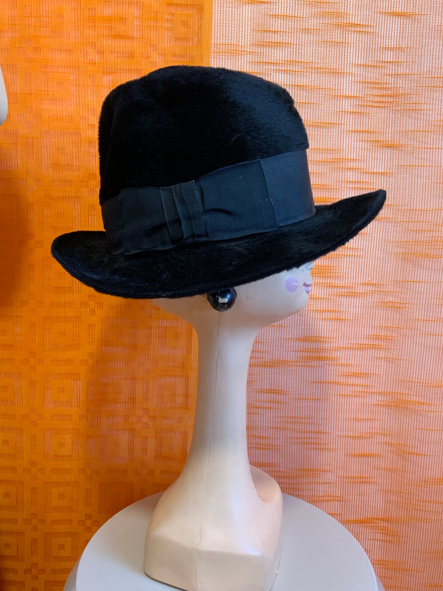 Chapeau façon Borsalino taupé Vintage Ancien Bruder Bohm