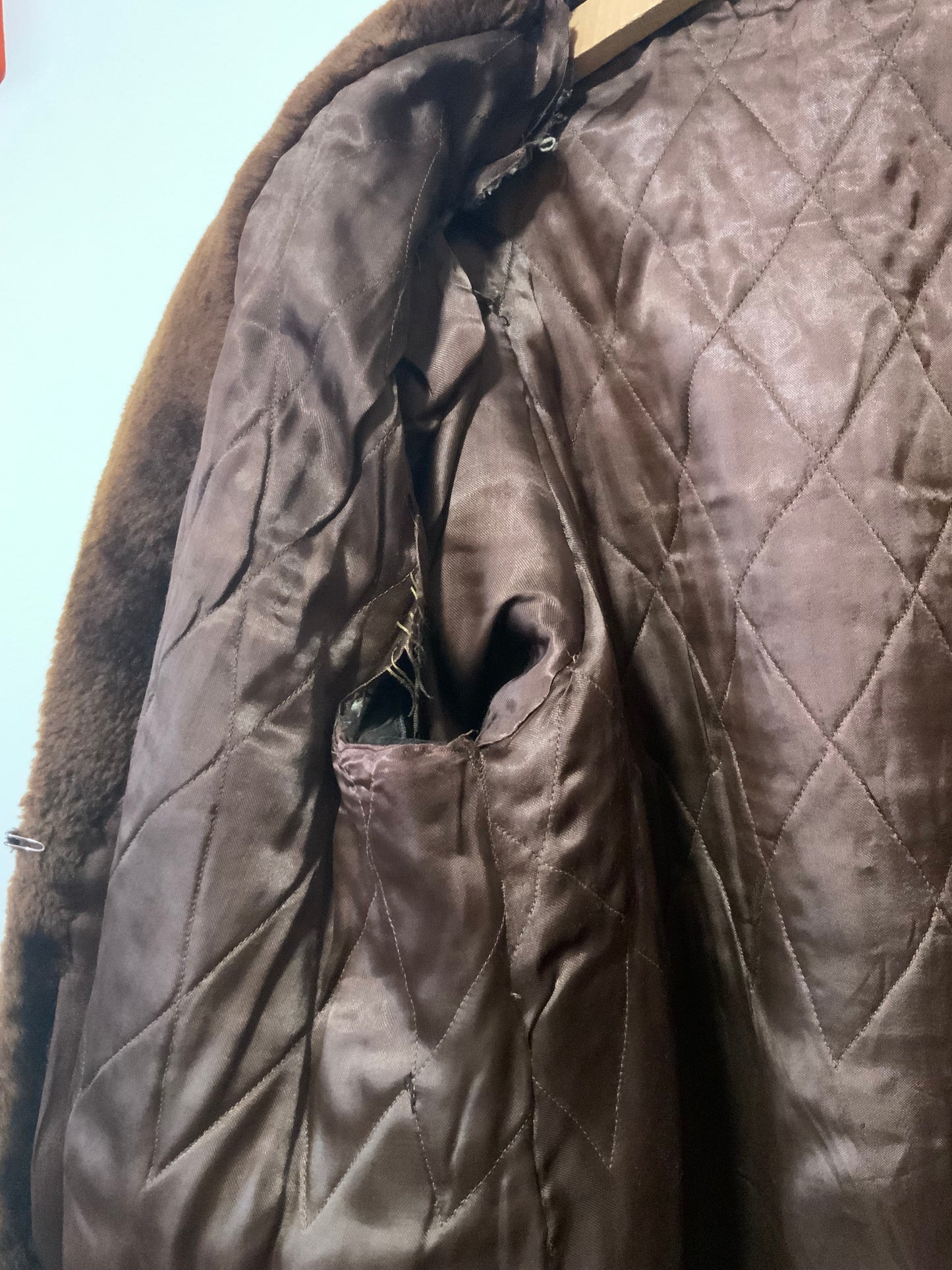 Gros manteau Fourrure Synthétique Nounours Vintage 1970 Création Main