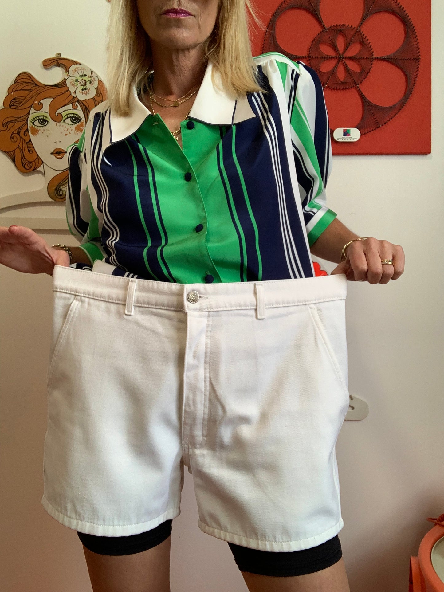 Short Jean Denim Blanc 1980 Vintage France