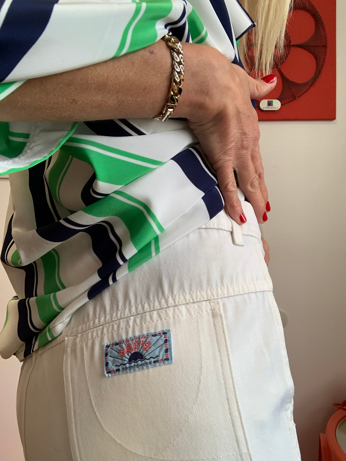 Short Jean Denim Blanc 1980 Vintage France