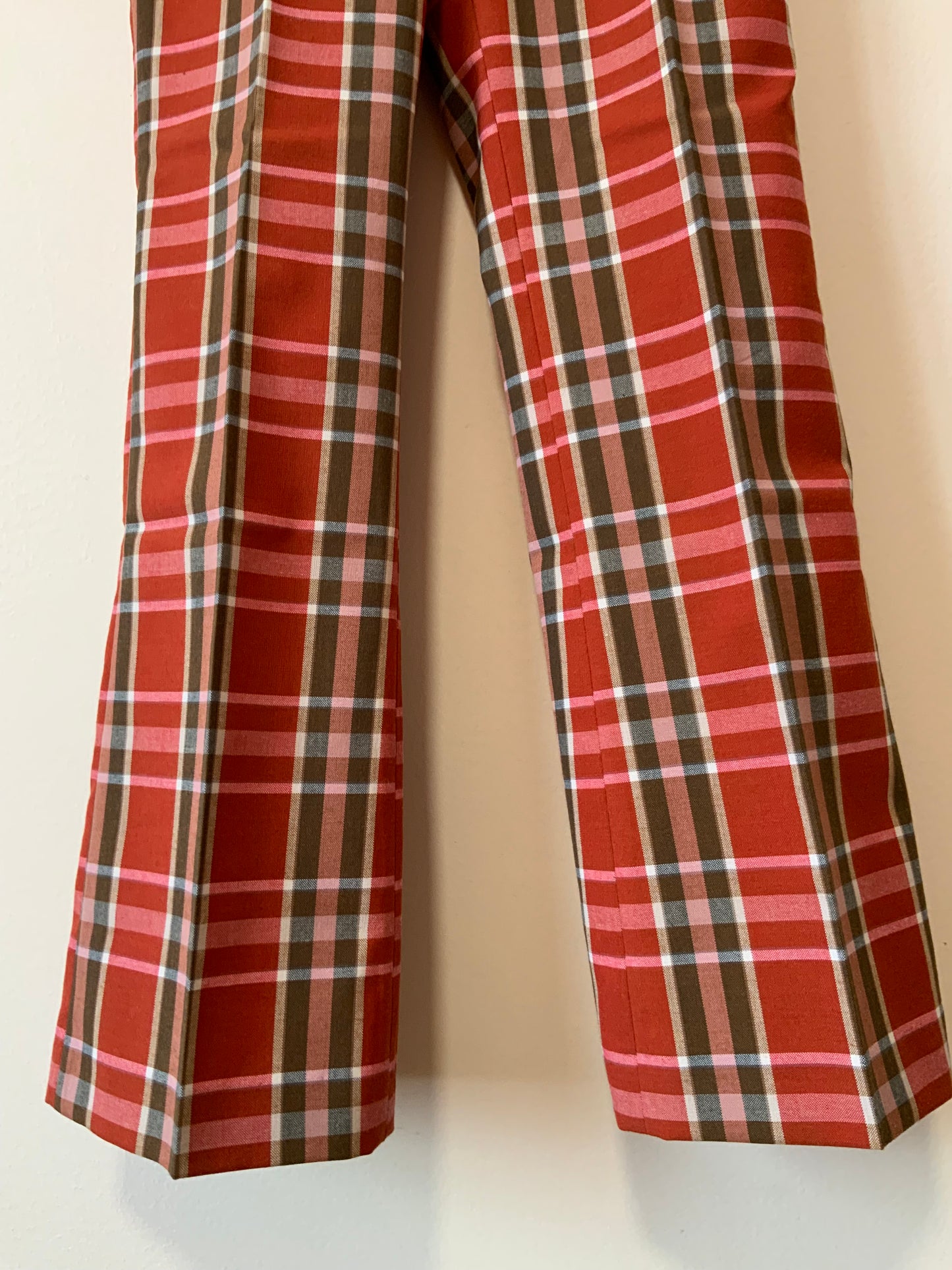 Superbe Pantalon Flare a carreaux Tergal Neuf Vintage 1970