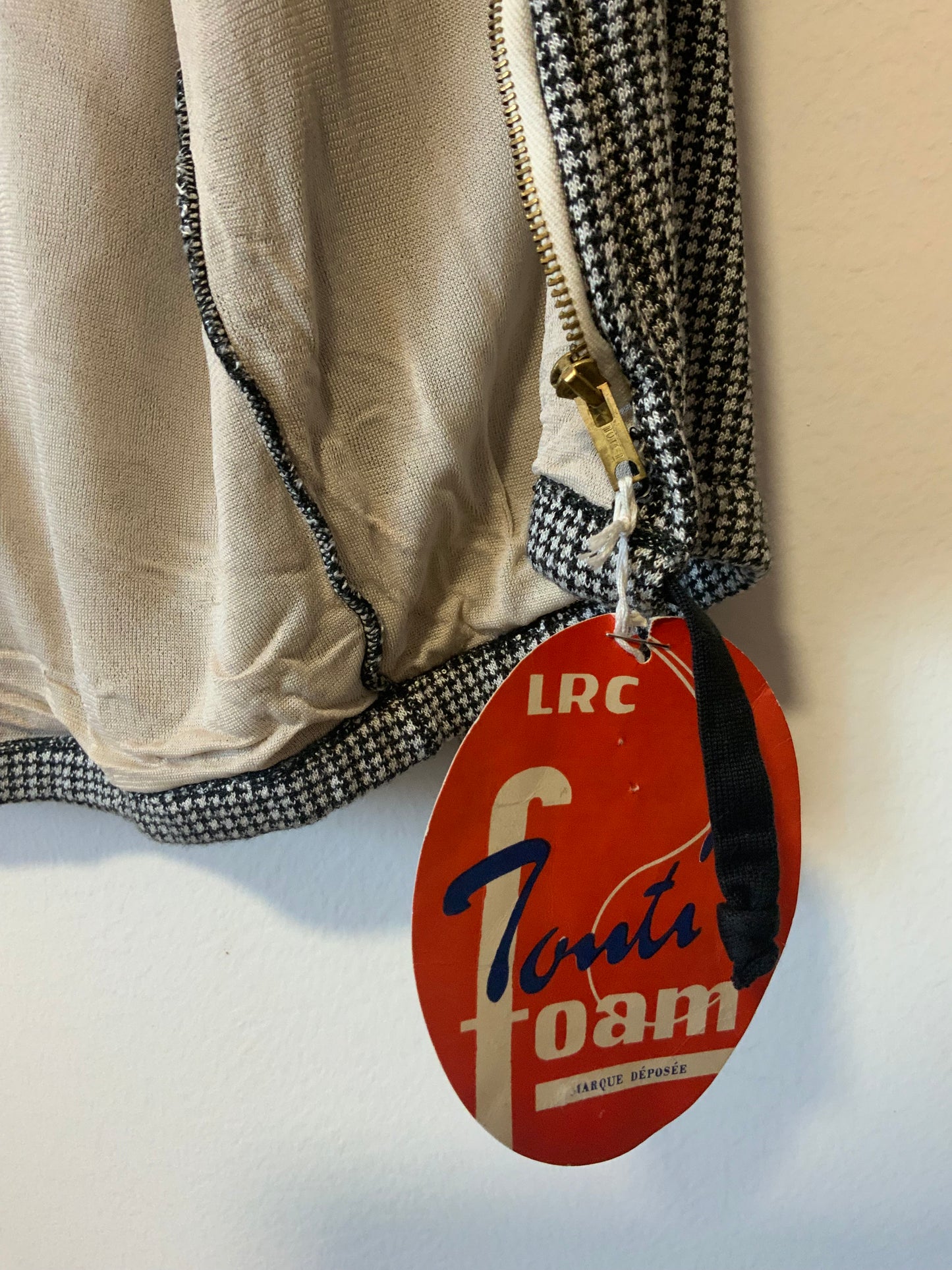 Blouson a carreaux VichyNoir avec col Deadstock 1970