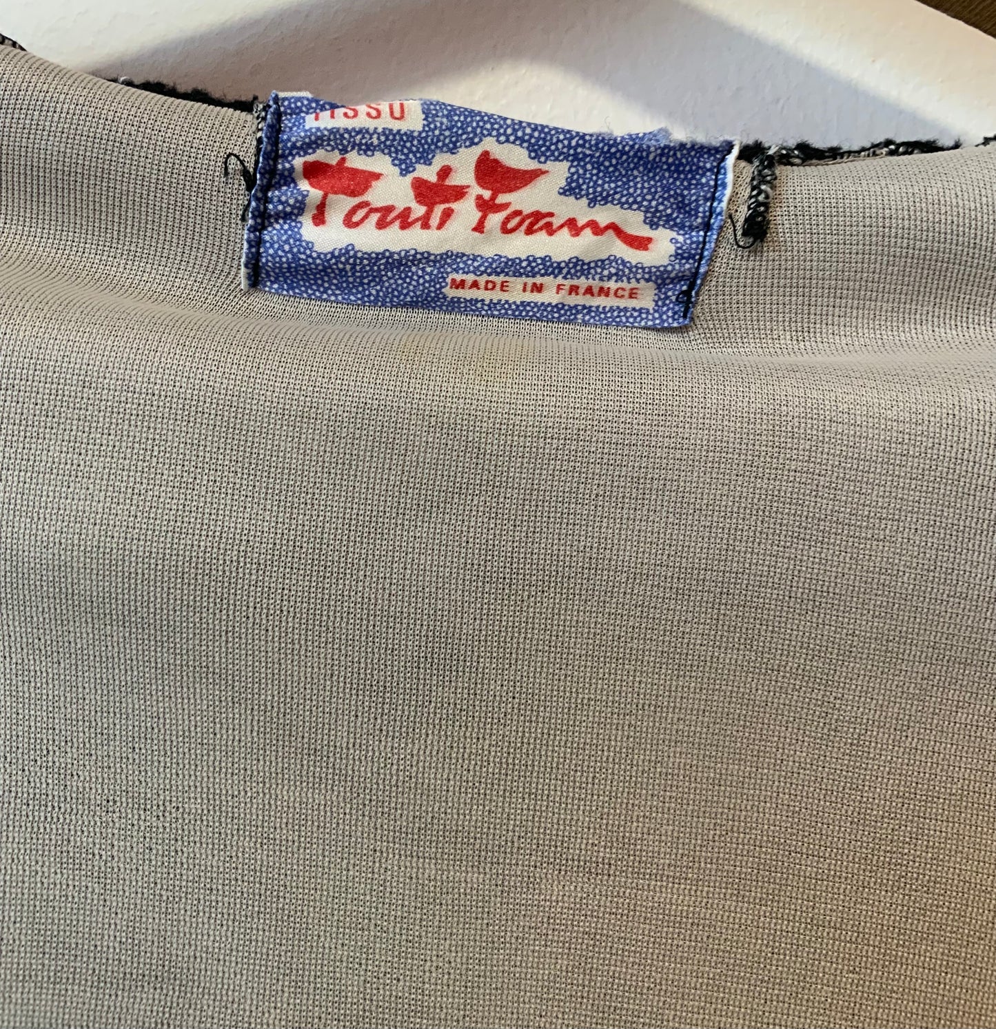 Blouson a carreaux VichyNoir avec col Deadstock 1970