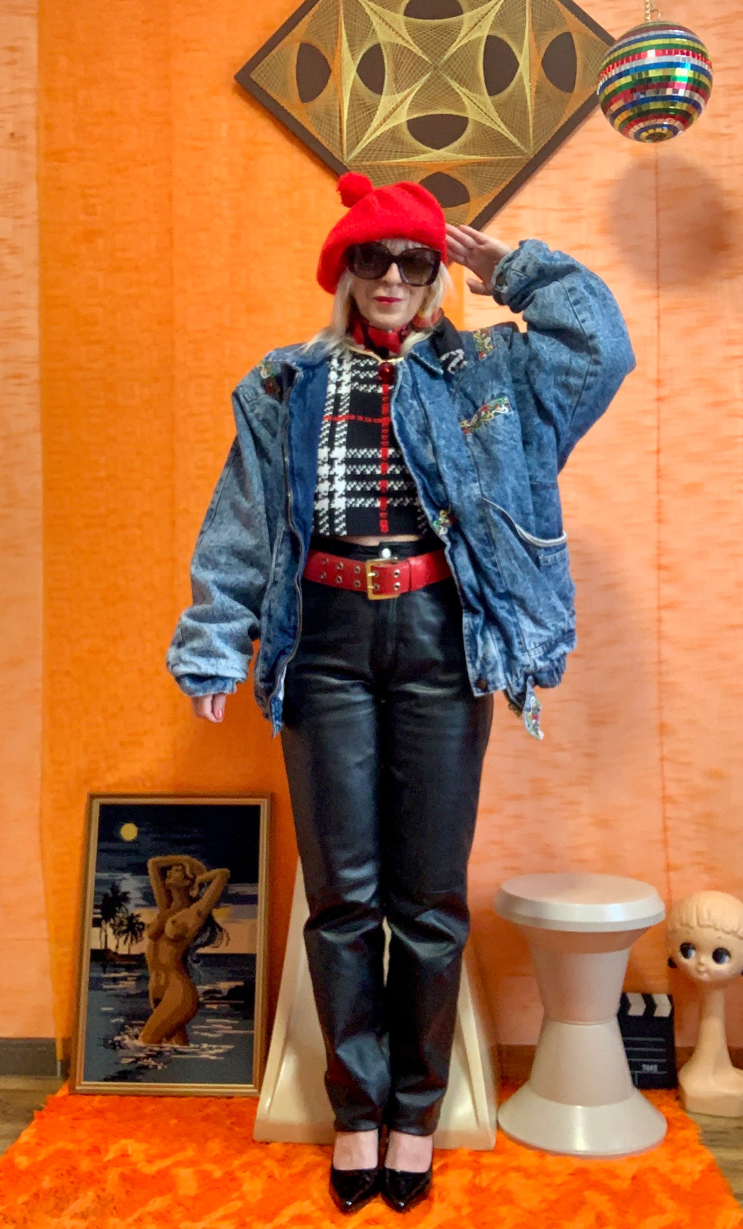 Rare et Sublime gros blouson en Denim Jean neige Vintage 1980