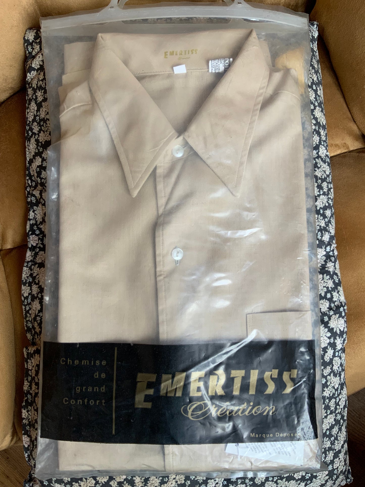 Chemise col pelle à tartes Deadstock Neuve 1970