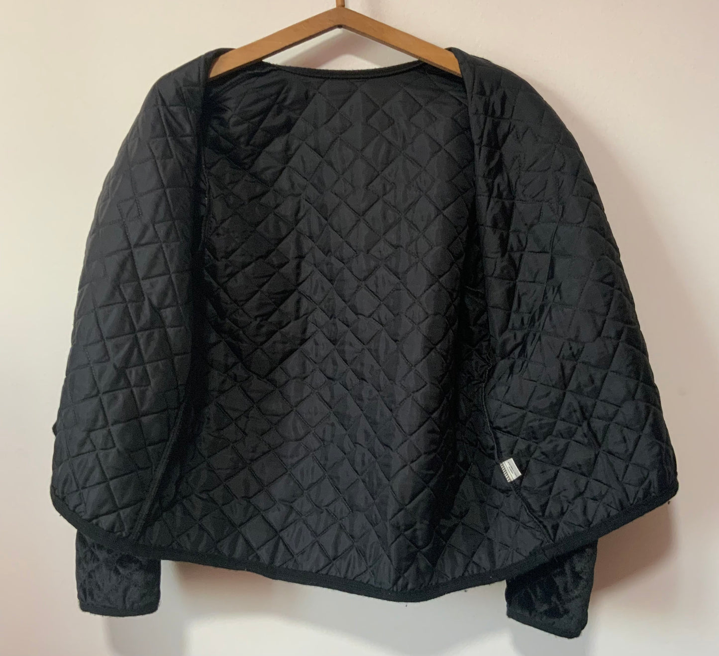 Veste Velours matelassé et Fleur Dorée Vintage Eighties