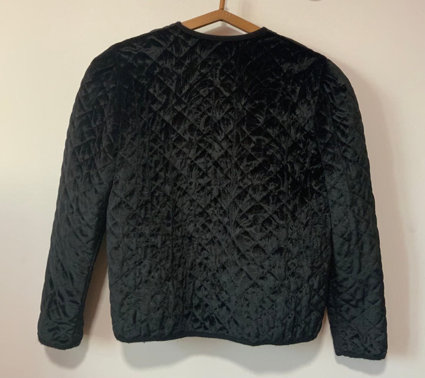 Veste Velours matelassé et Fleur Dorée Vintage Eighties