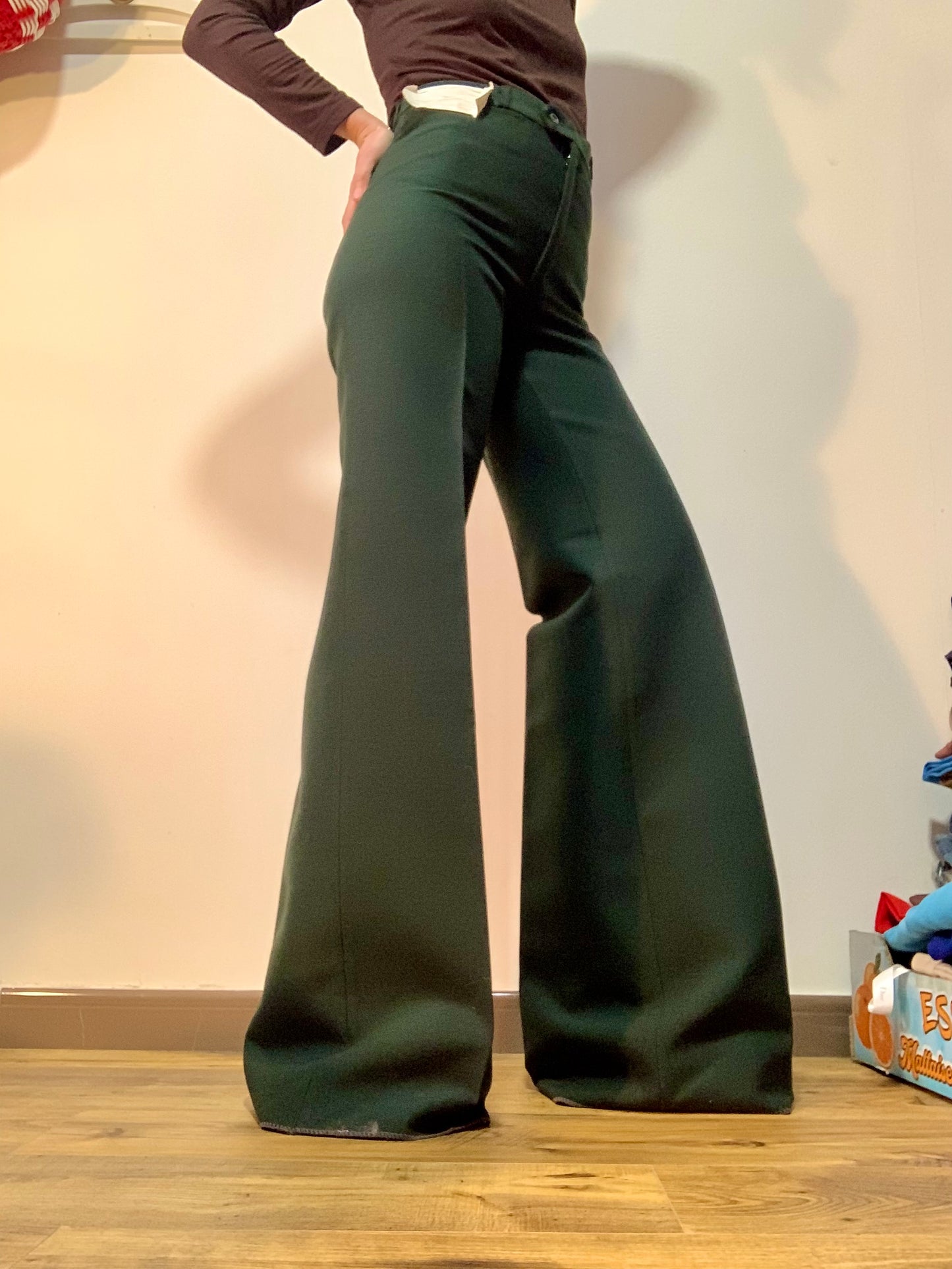 Pantalon Pattes d’elephant Deadstock Tergal 1970 Flare Sublime France