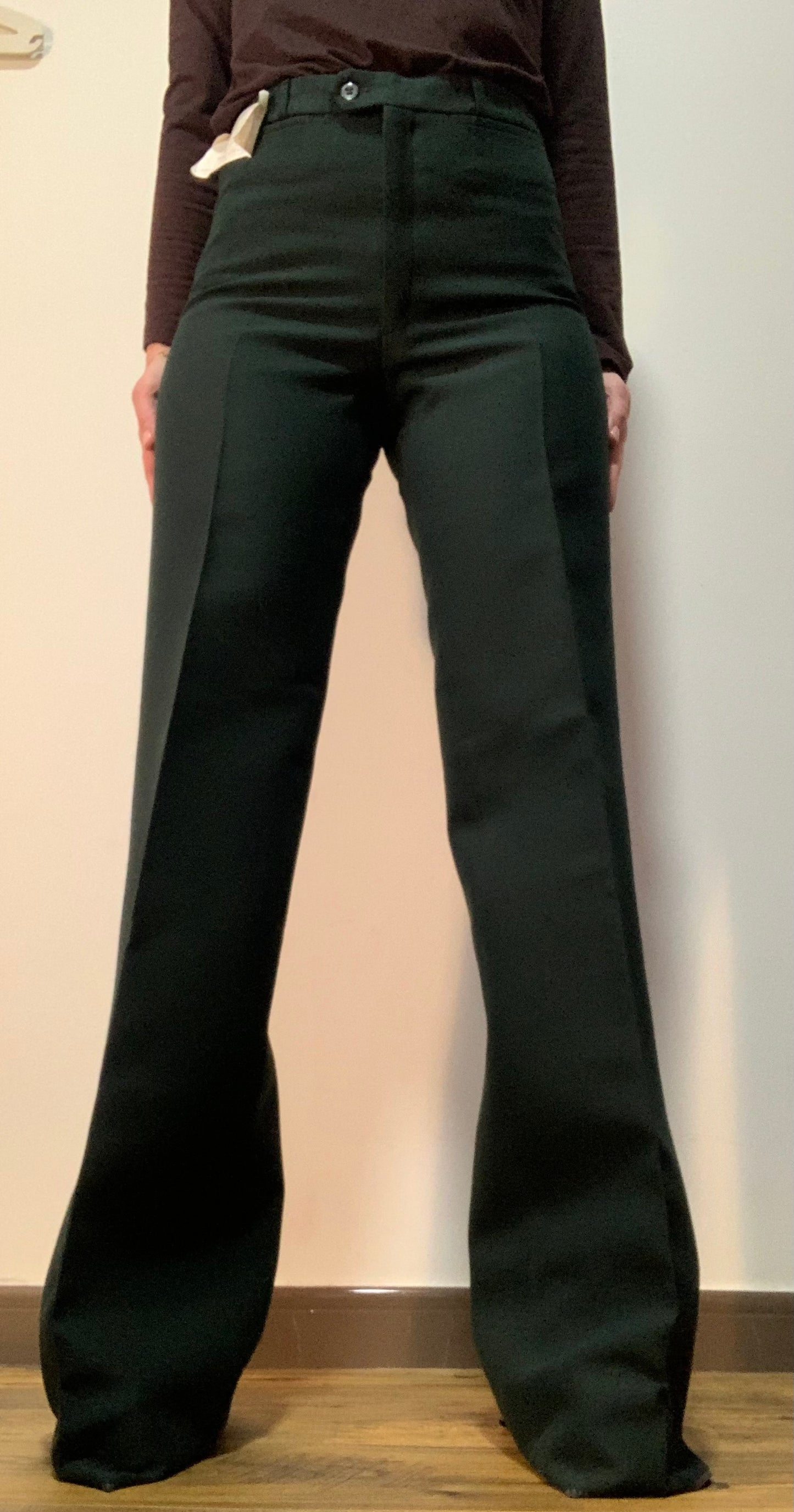 Pantalon Pattes d’elephant Deadstock Tergal 1970 Flare Sublime France