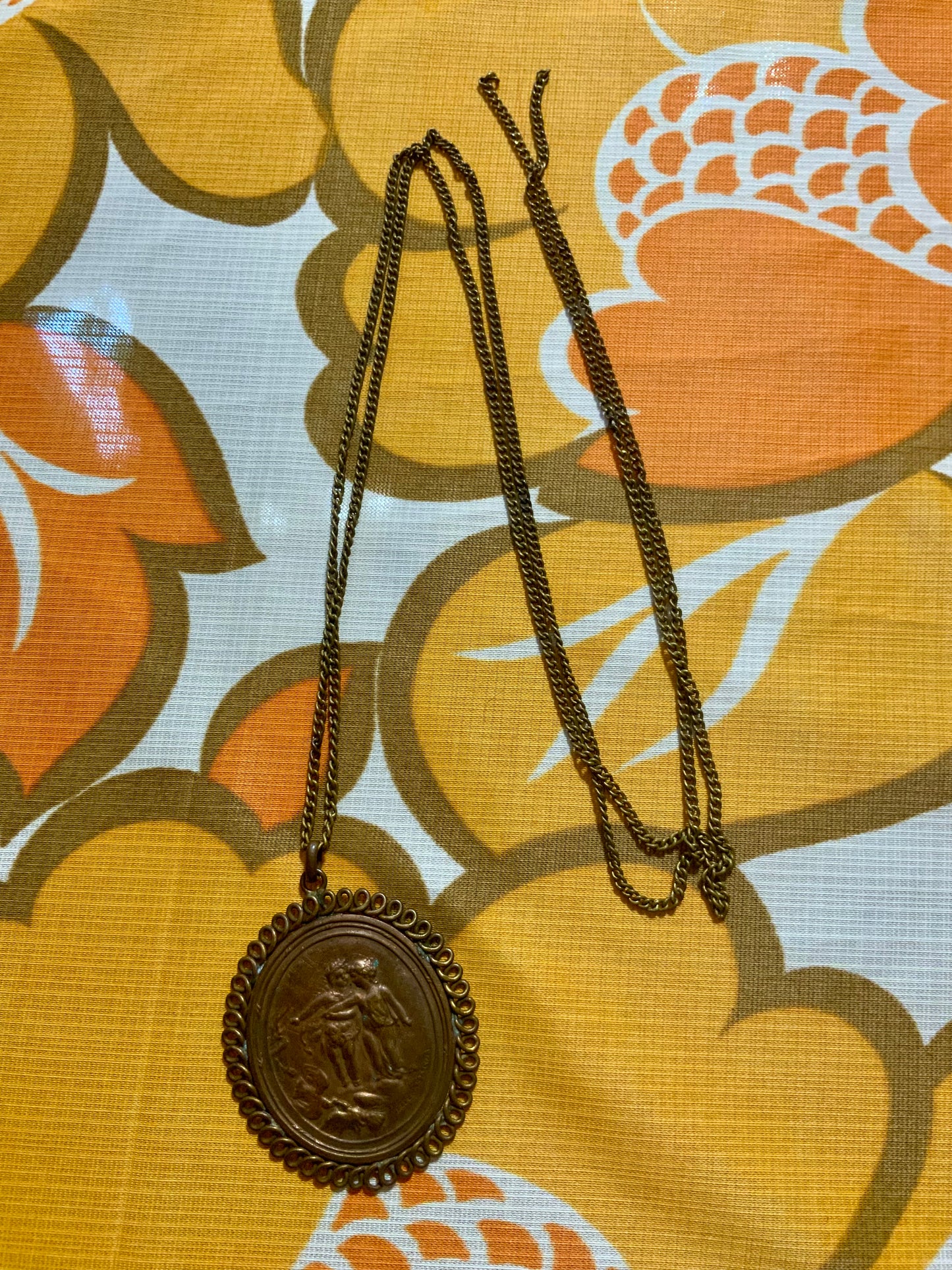 Médaillon Pendentif Laiton Legastelois JP Vintage Ancien début 1900