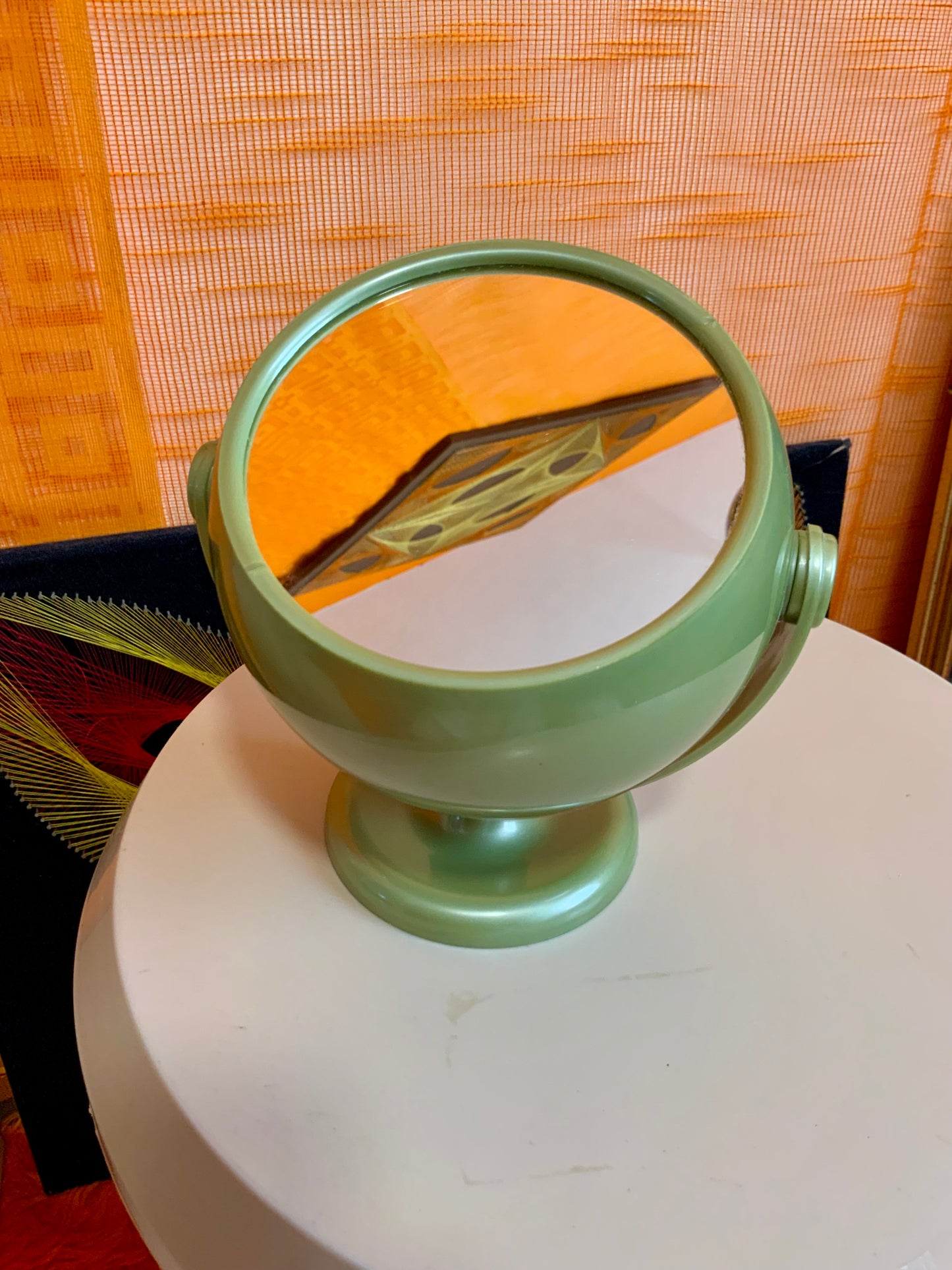 Support boule pour cotons Miroir Vintage 1970 West Germany