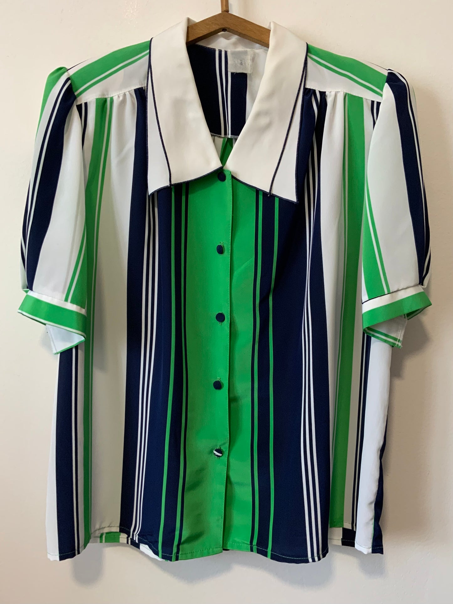 Superbe Chemisier Rayures Vintage 1980 Chic