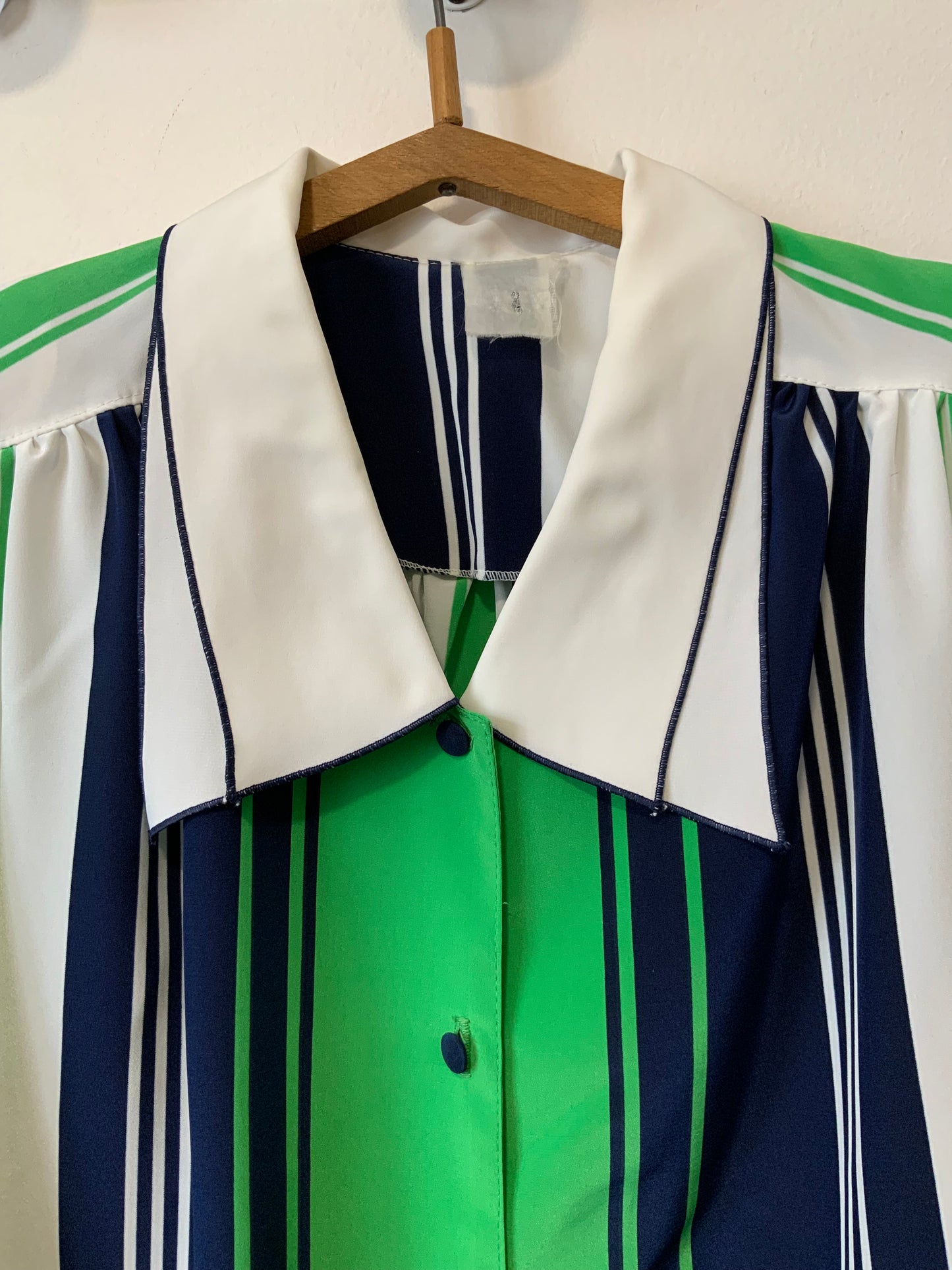 Superbe Chemisier Rayures Vintage 1980 Chic