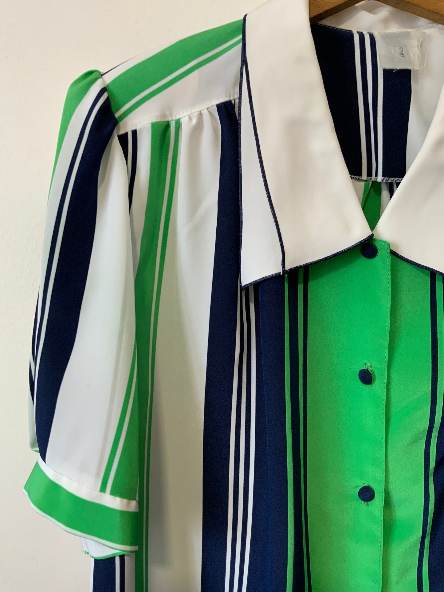 Superbe Chemisier Rayures Vintage 1980 Chic