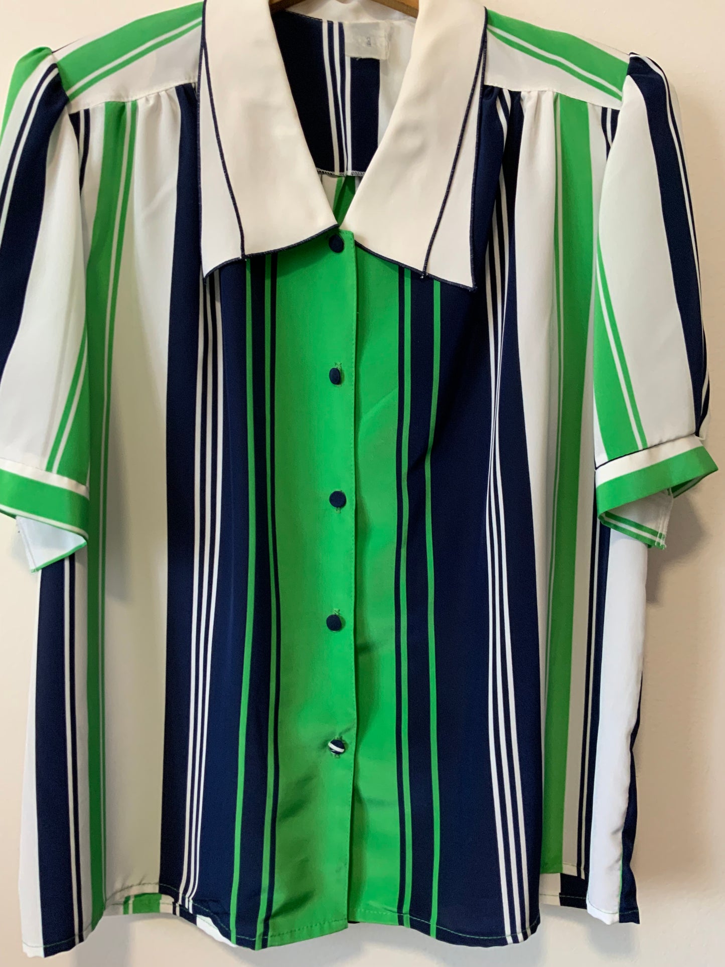 Superbe Chemisier Rayures Vintage 1980 Chic