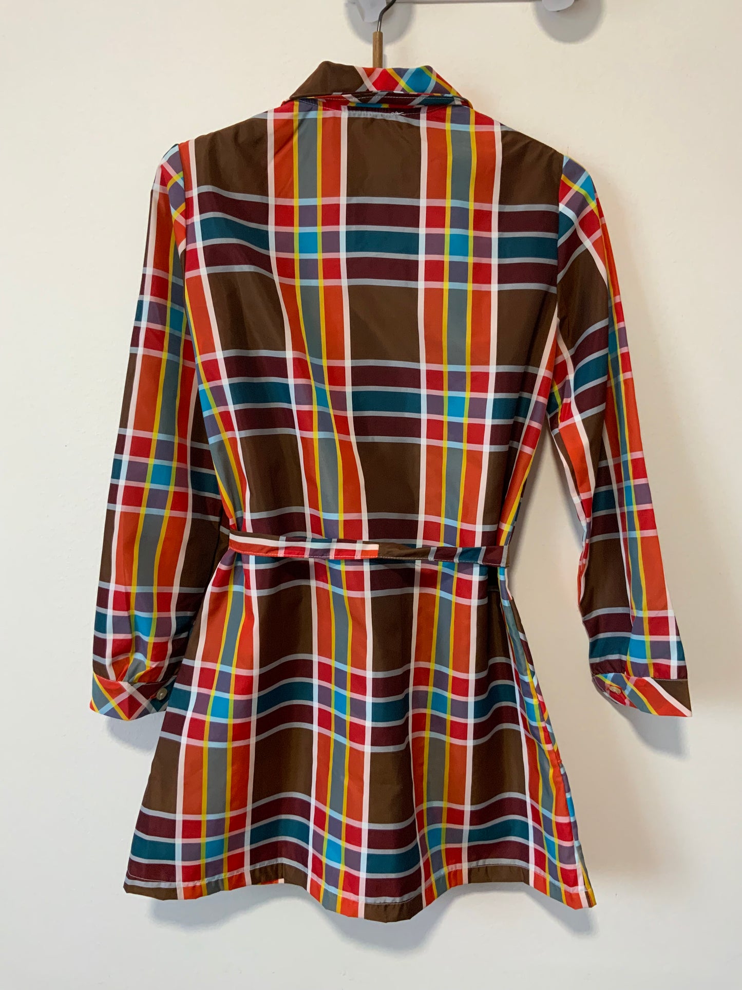 Chemise Nylon Carreaux Vintage Seventies Deadstock