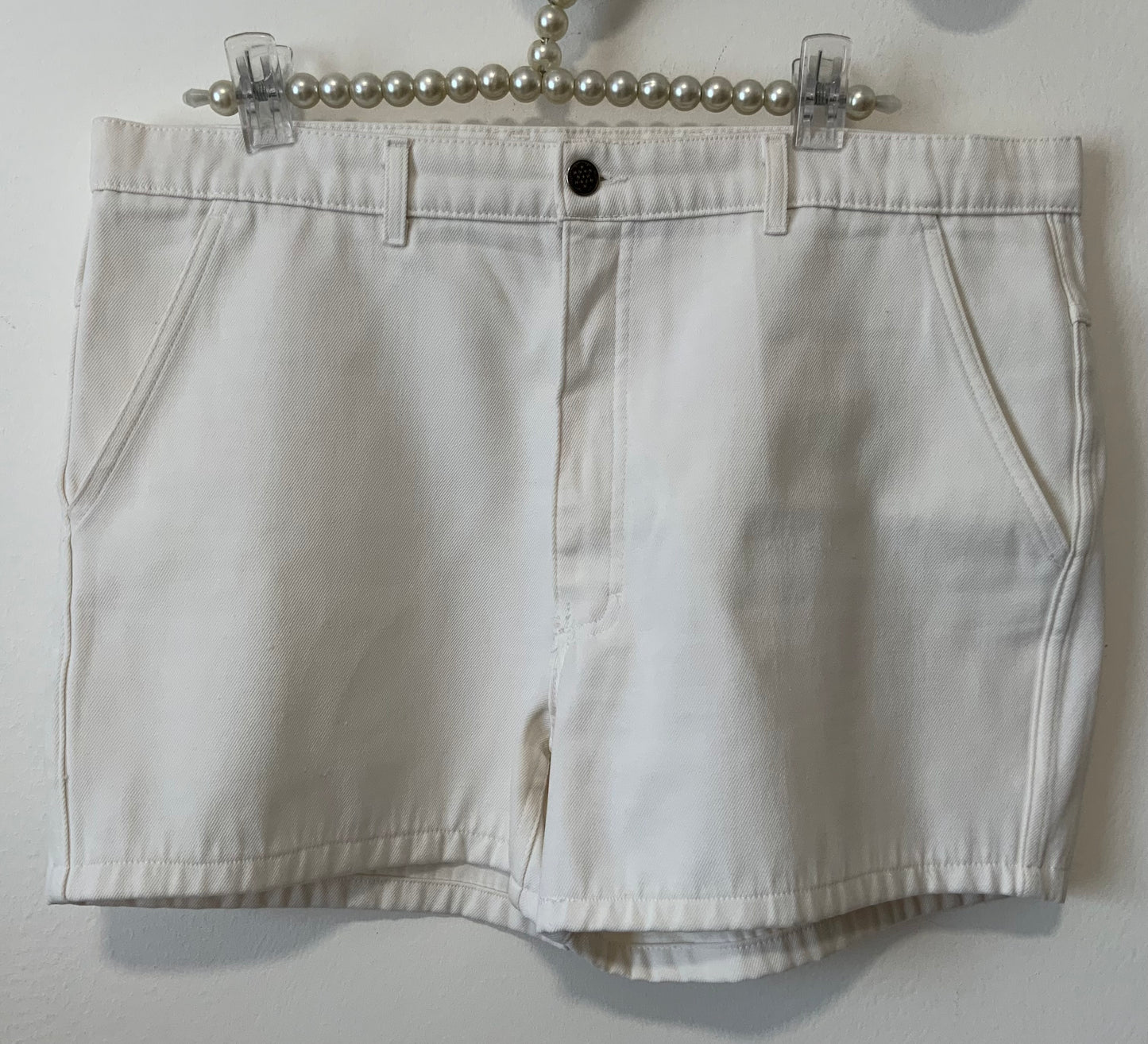 Short Jean Denim Blanc 1980 Vintage France