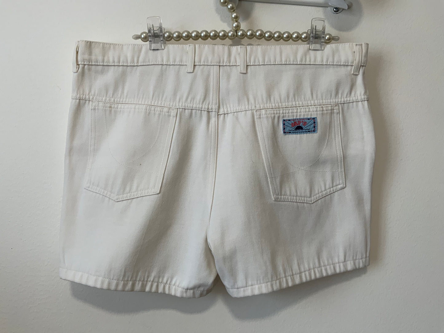 Short Jean Denim Blanc 1980 Vintage France