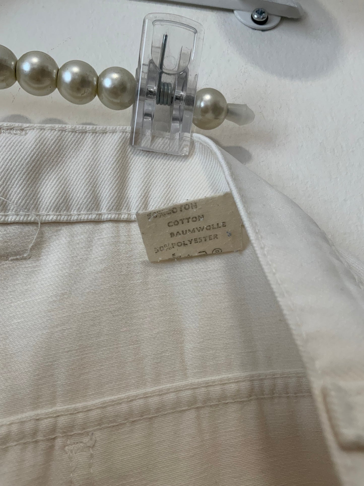 Short Jean Denim Blanc 1980 Vintage France