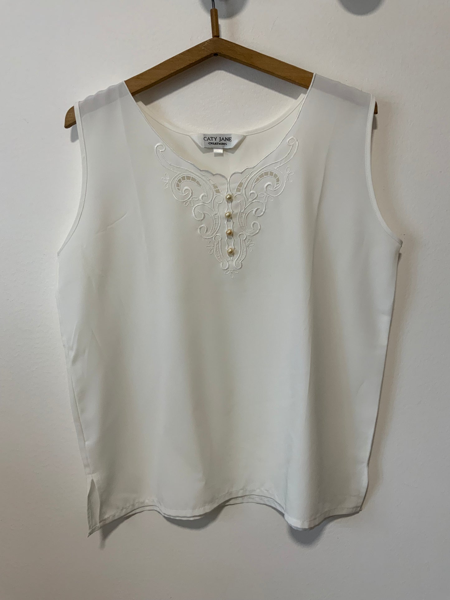 Débardeur Caraco effet Perles et Broderies Vintage 1980