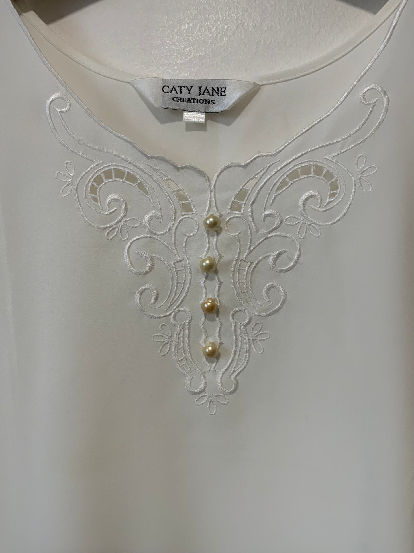 Débardeur Caraco effet Perles et Broderies Vintage 1980