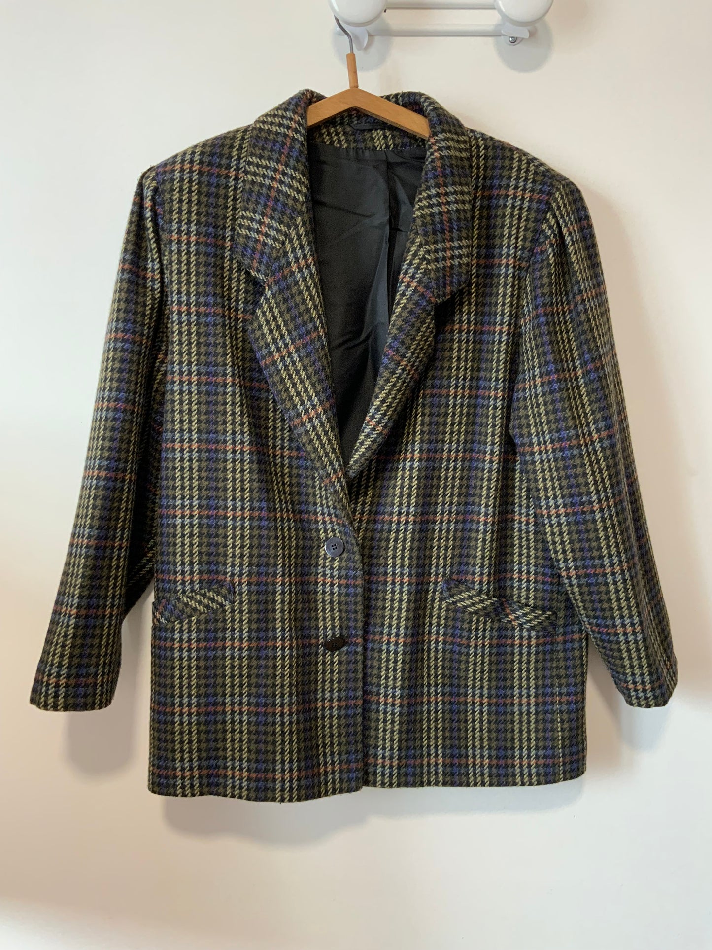 Veste Blazer Femme à Carreaux Vintage Classique Chic 1980
