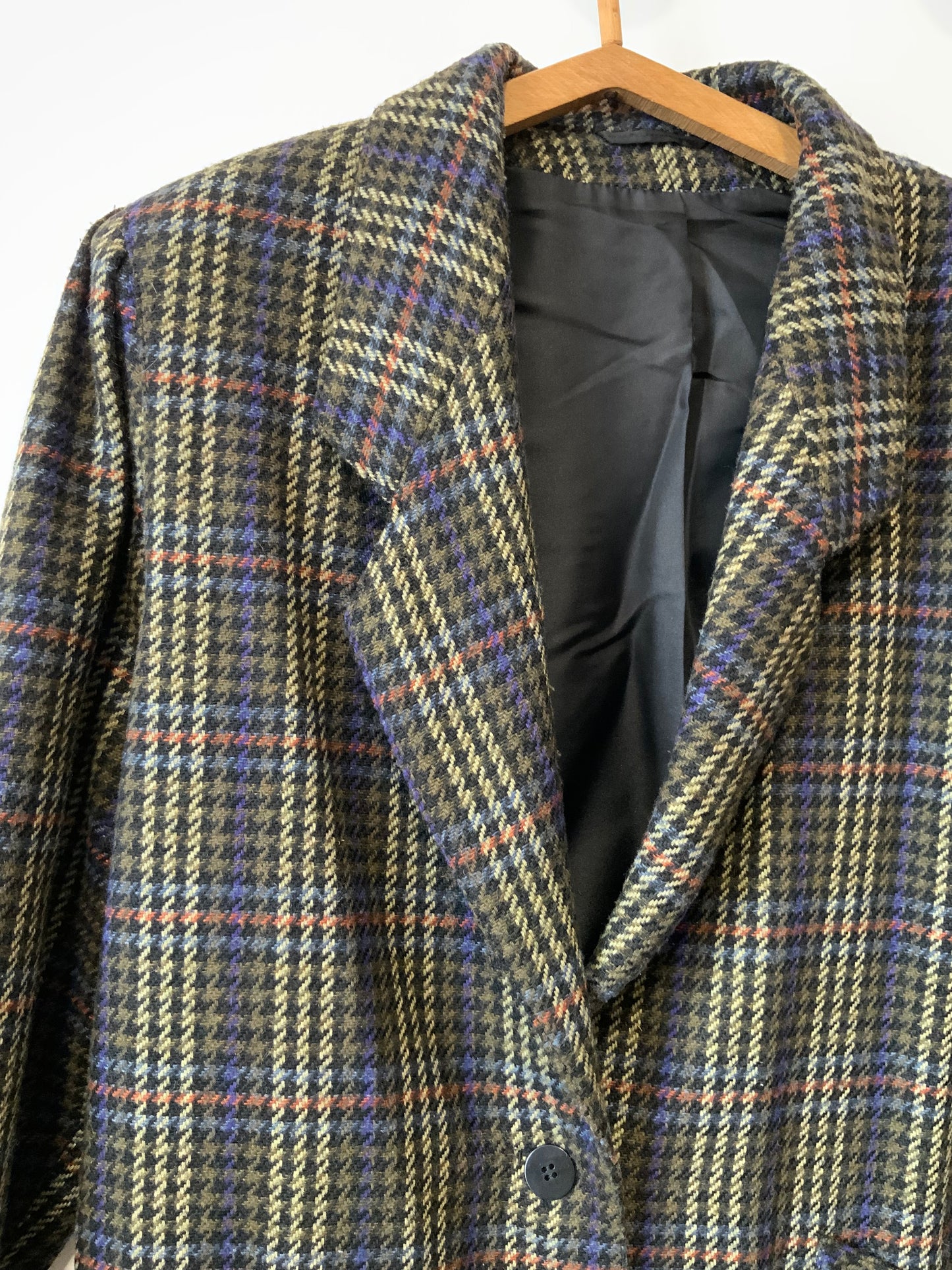 Veste Blazer Femme à Carreaux Vintage Classique Chic 1980