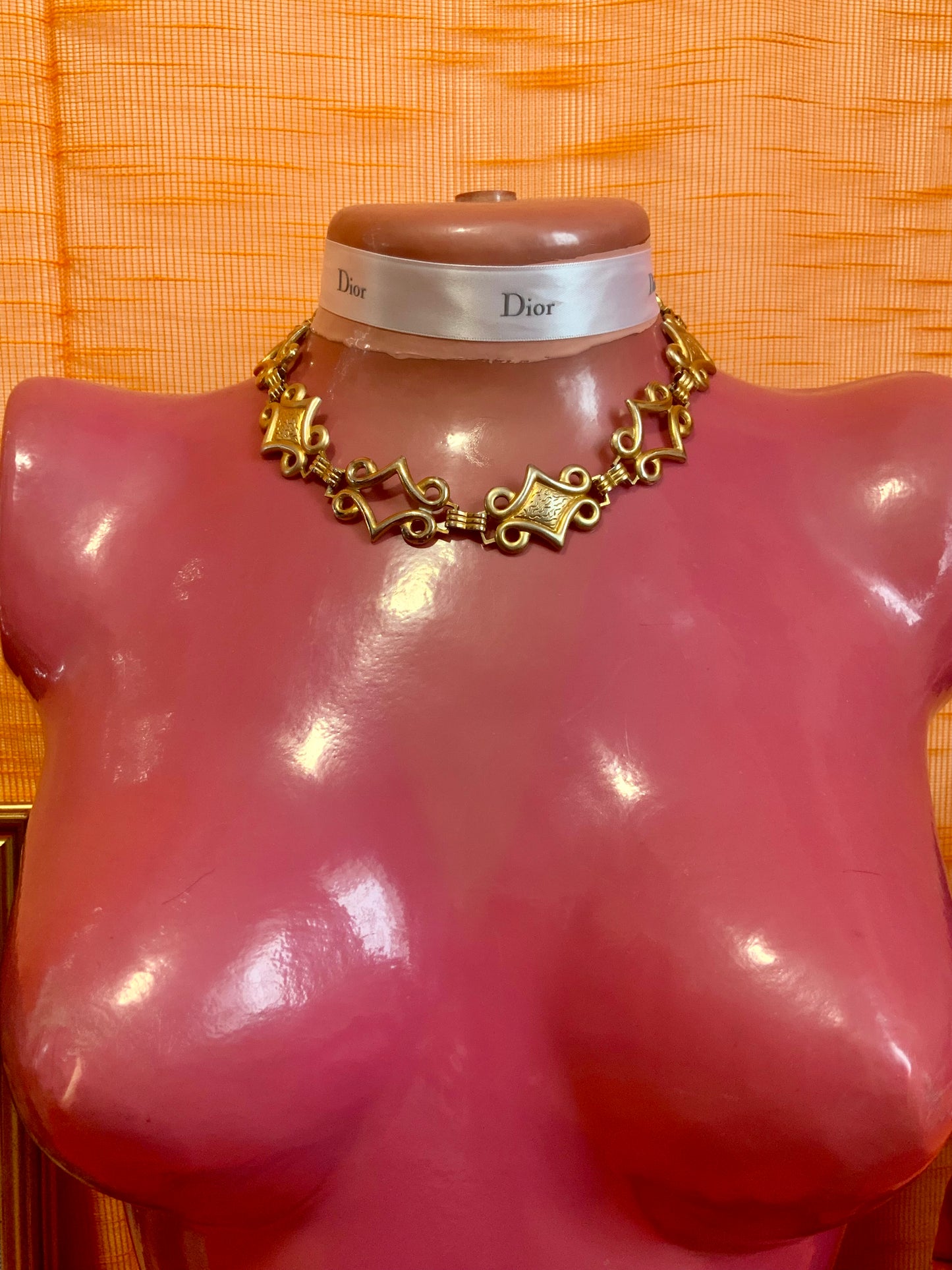 Collier métal motifs Vintage 1990/2000