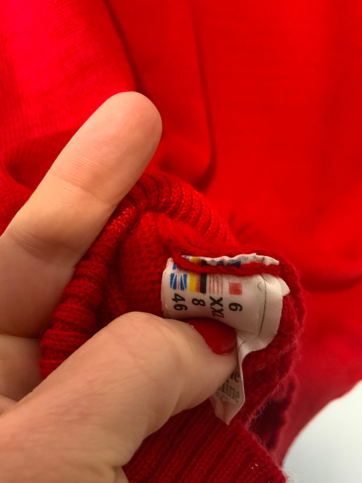 Pull sans manche Rouge pure laine vierge Vintage