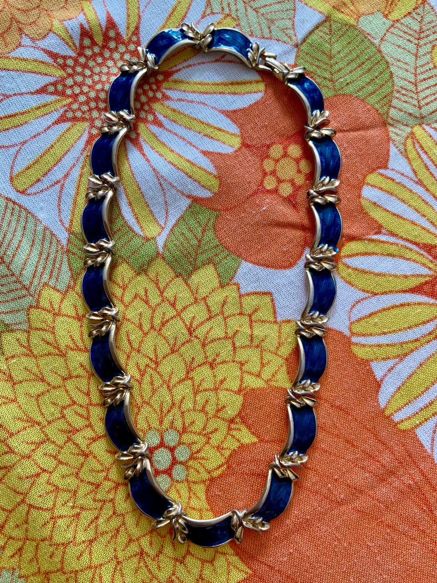 Collier Metal bleu Vintage 1990 Élégance