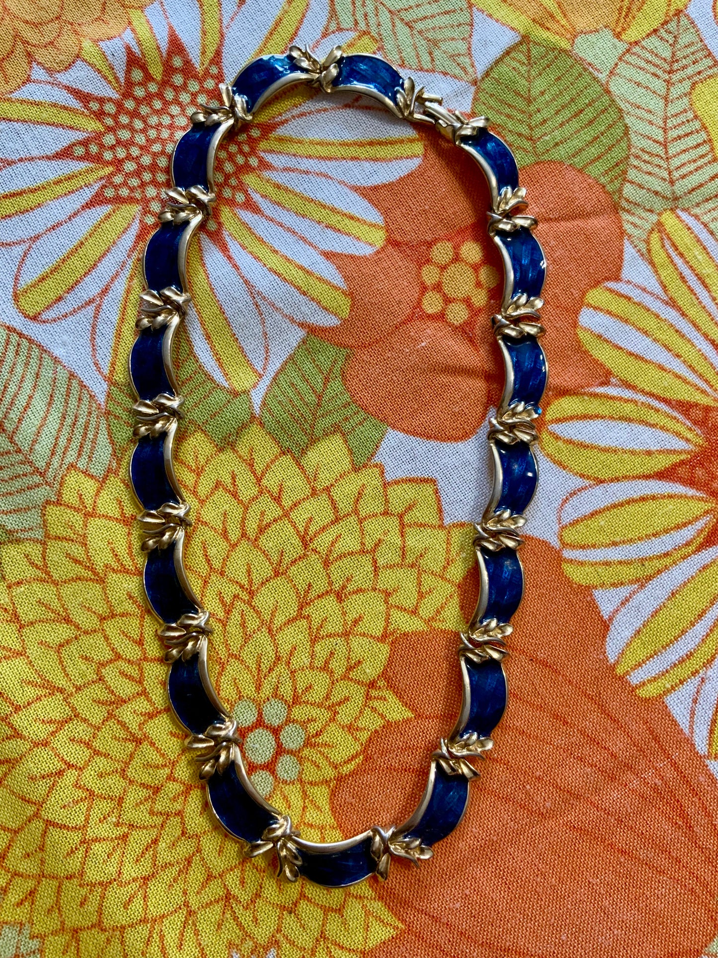 Collier Metal bleu Vintage 1990 Élégance