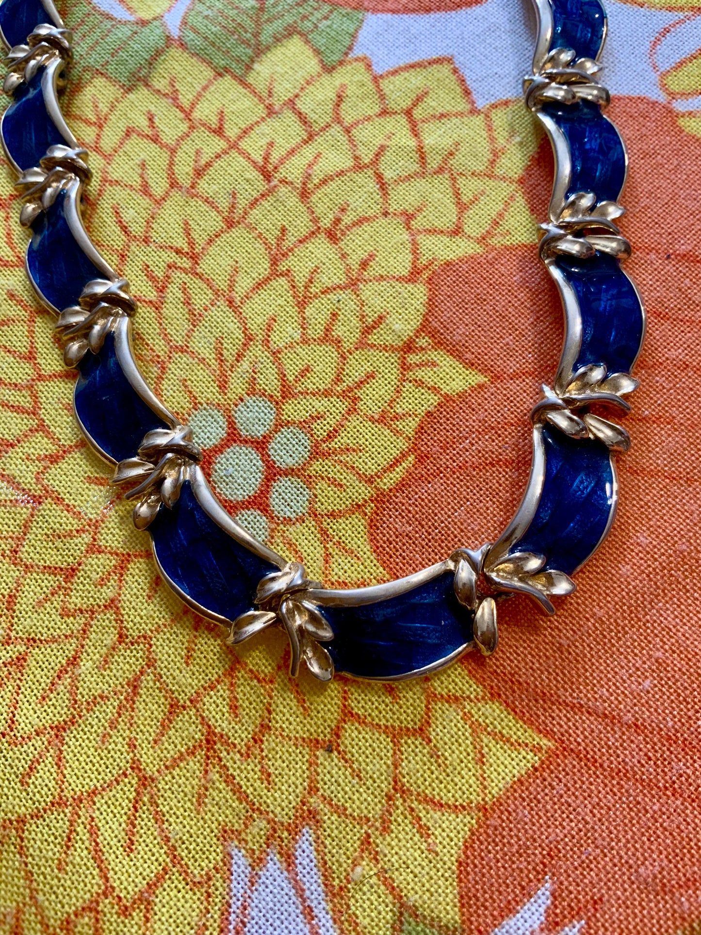 Collier Metal bleu Vintage 1990 Élégance