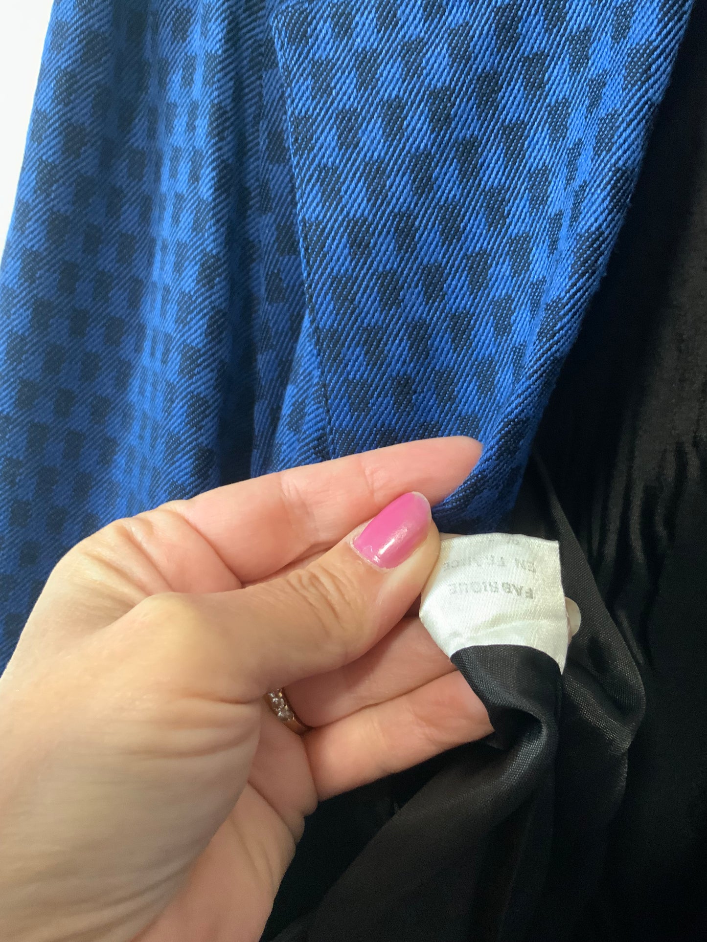 Veste Cintrée Élégante Vintage Made in France à carreaux Chic -