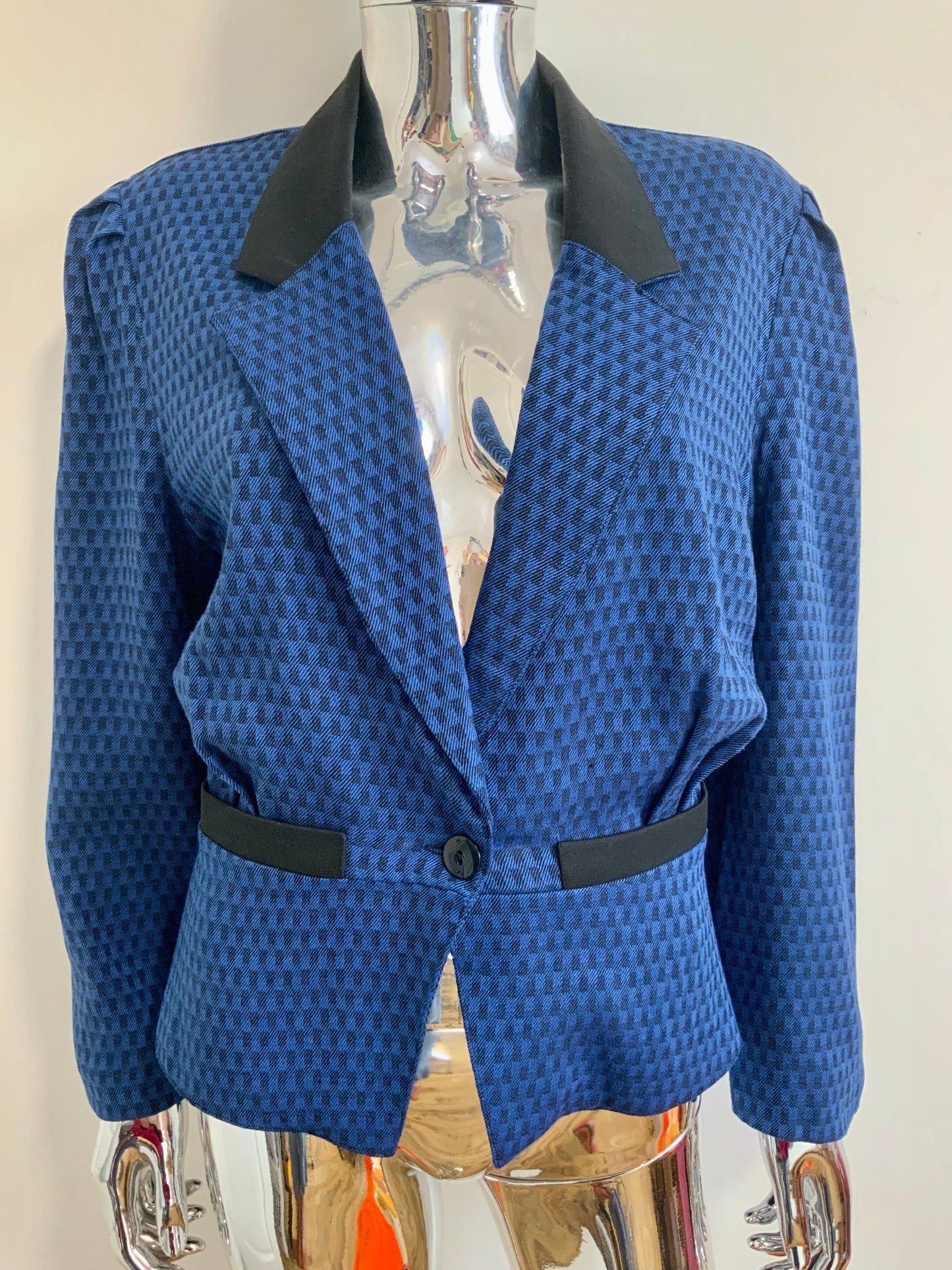 Veste Cintrée Élégante Vintage Made in France à carreaux Chic -