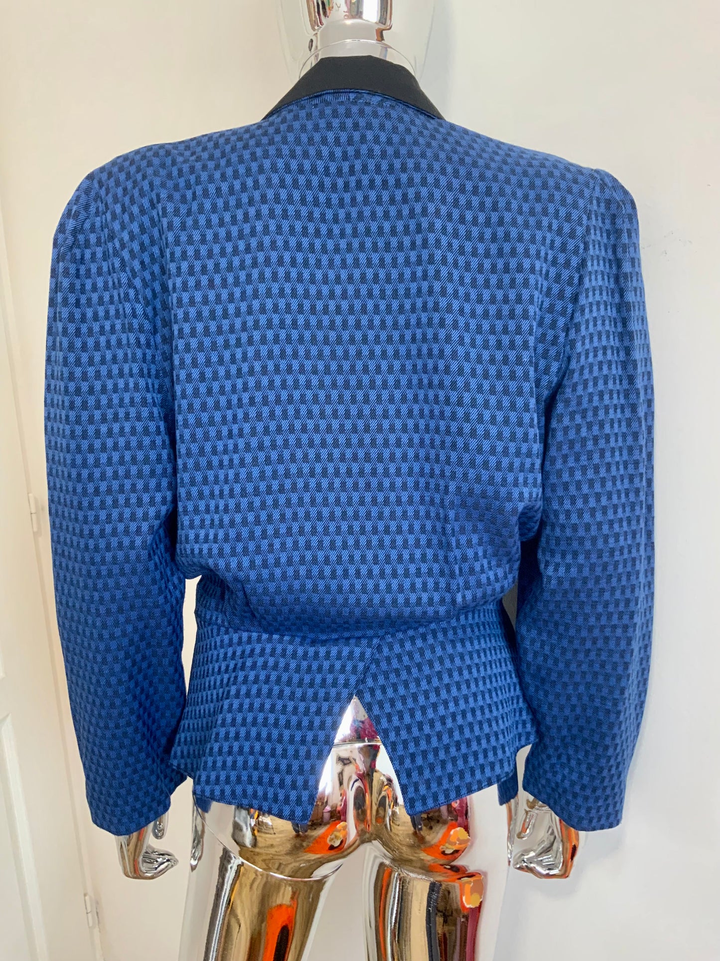 Veste Cintrée Élégante Vintage Made in France à carreaux Chic -