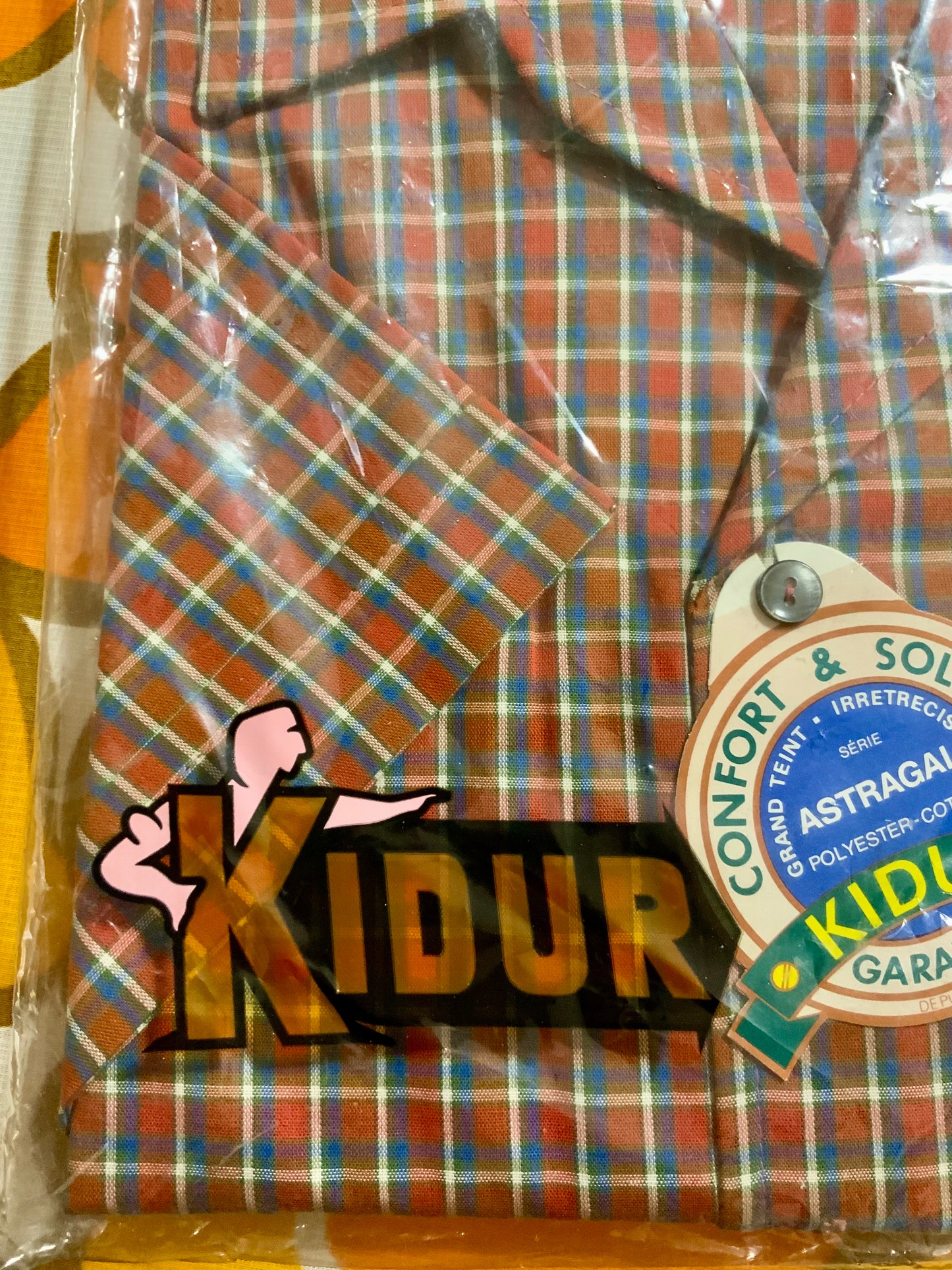 Chemise à Carreaux Deadstock 1980 Vintage Kidur France