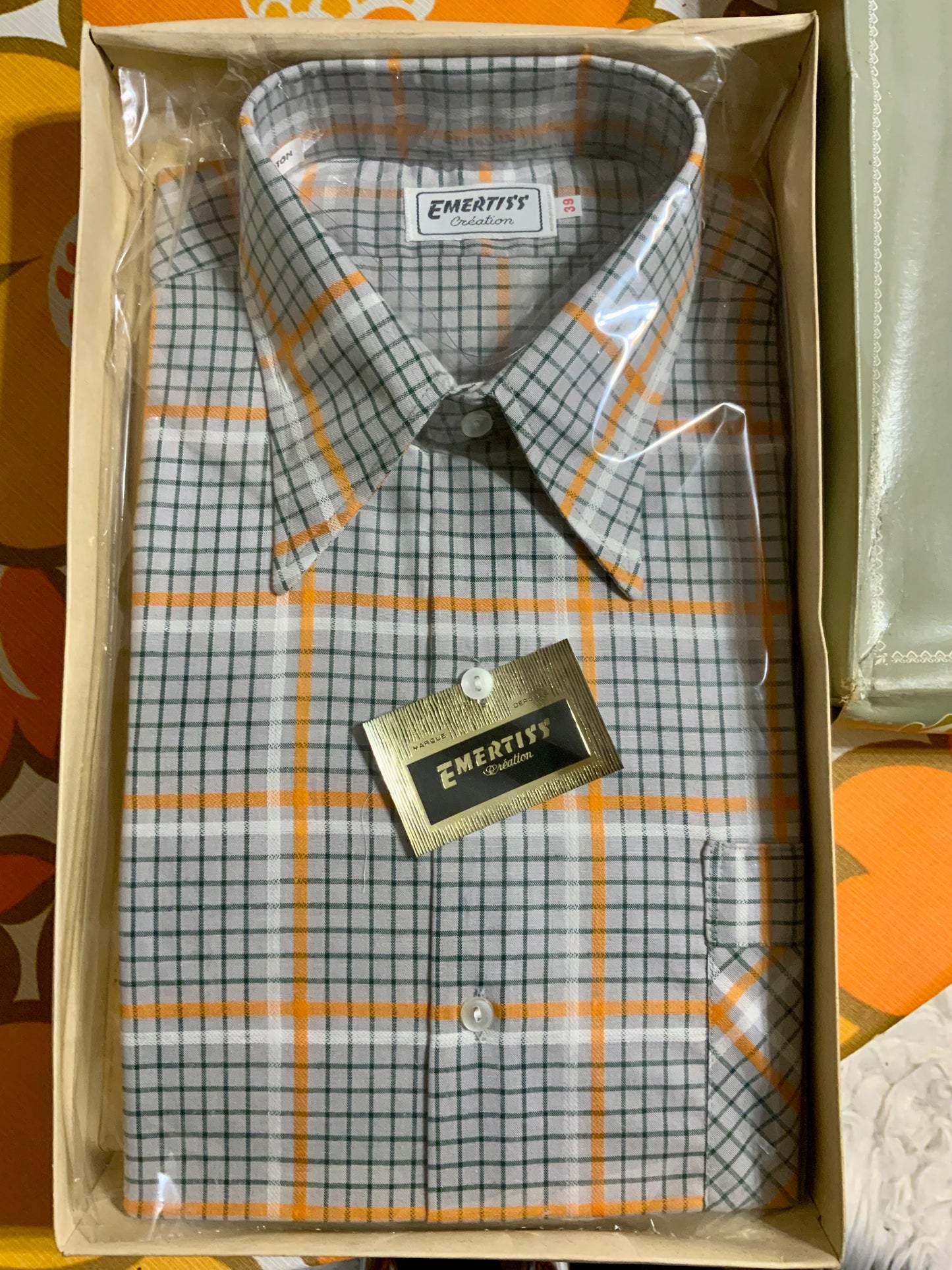 Chemise à carreaux 1970/80 Neuve Deadstock Vintage Creation France