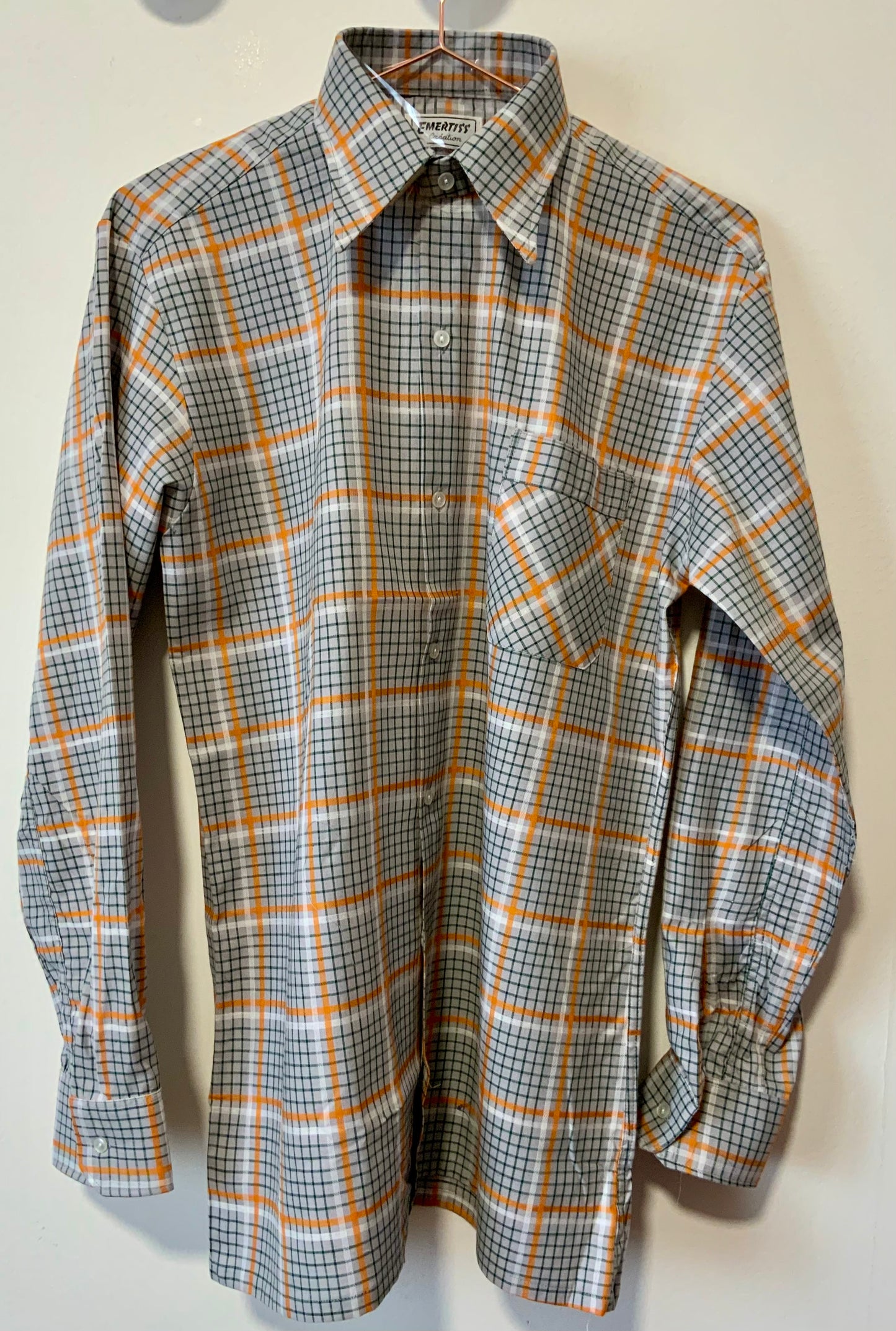 Chemise à carreaux 1970/80 Neuve Deadstock Vintage Creation France
