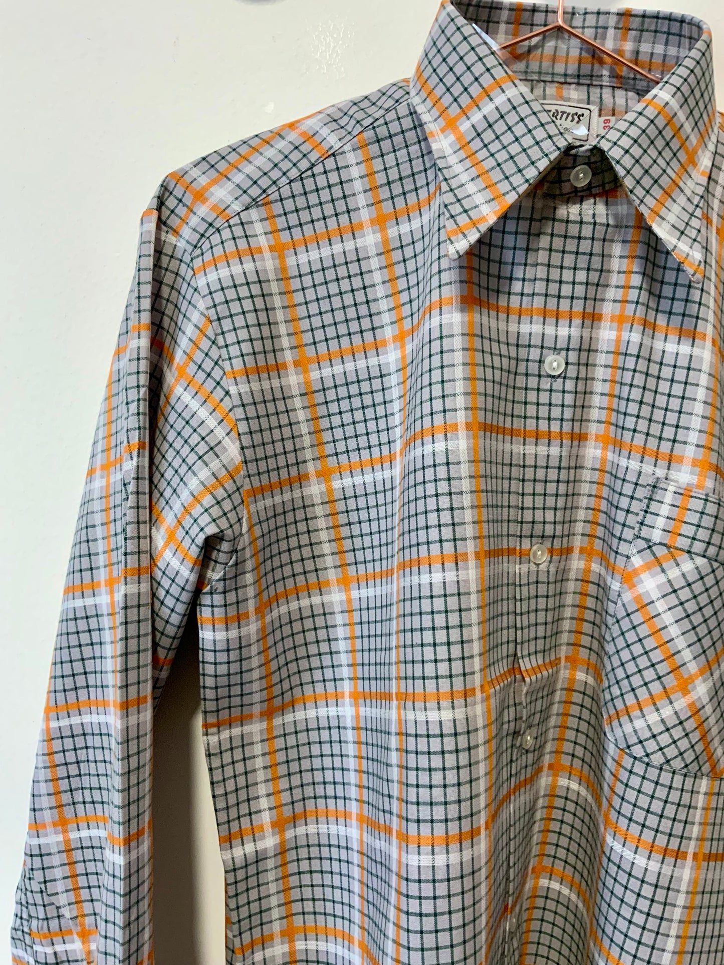 Chemise à carreaux 1970/80 Neuve Deadstock Vintage Creation France
