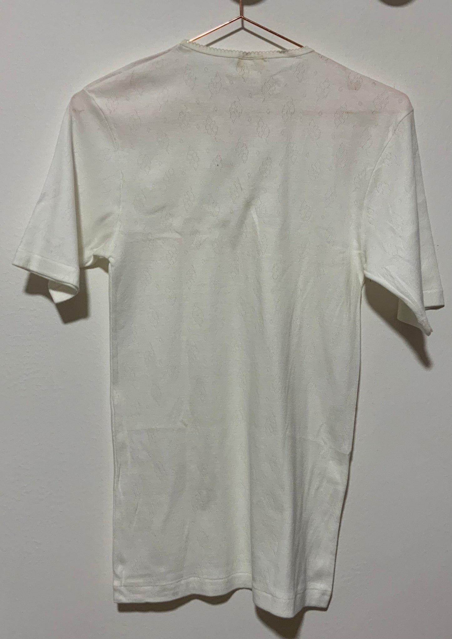 Tee shirt Blanc Coton Neuf Deadstock 1970 Made in France