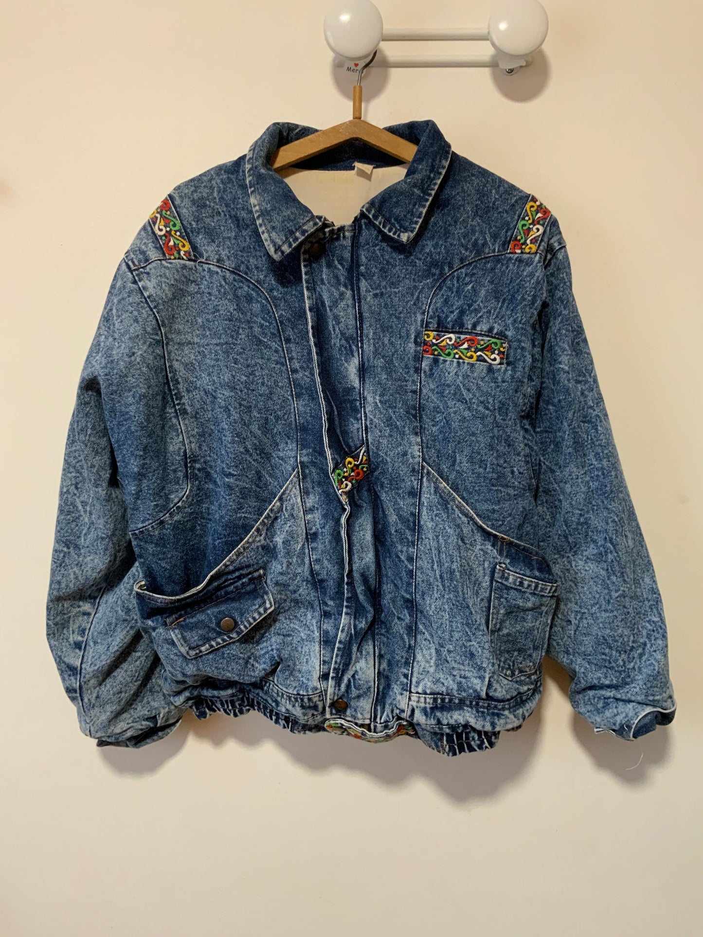 Rare et Sublime gros blouson en Denim Jean neige Vintage 1980