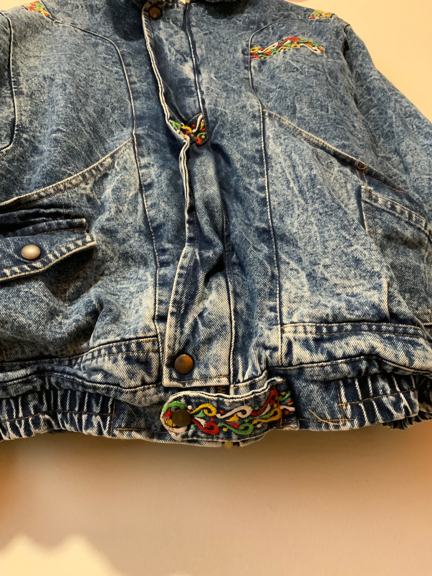 Rare et Sublime gros blouson en Denim Jean neige Vintage 1980