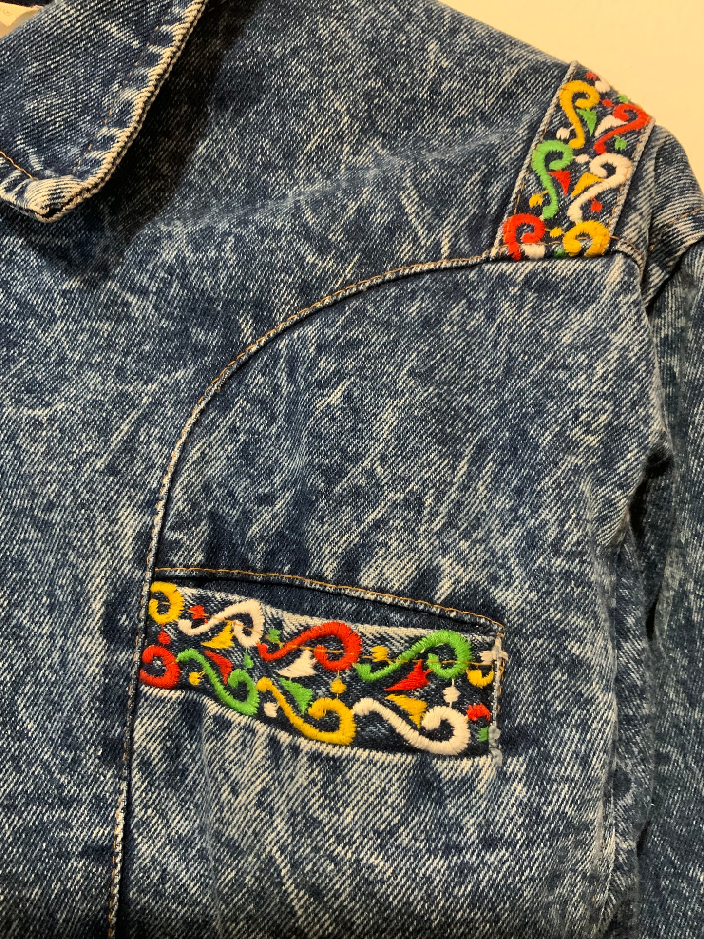 Rare et Sublime gros blouson en Denim Jean neige Vintage 1980